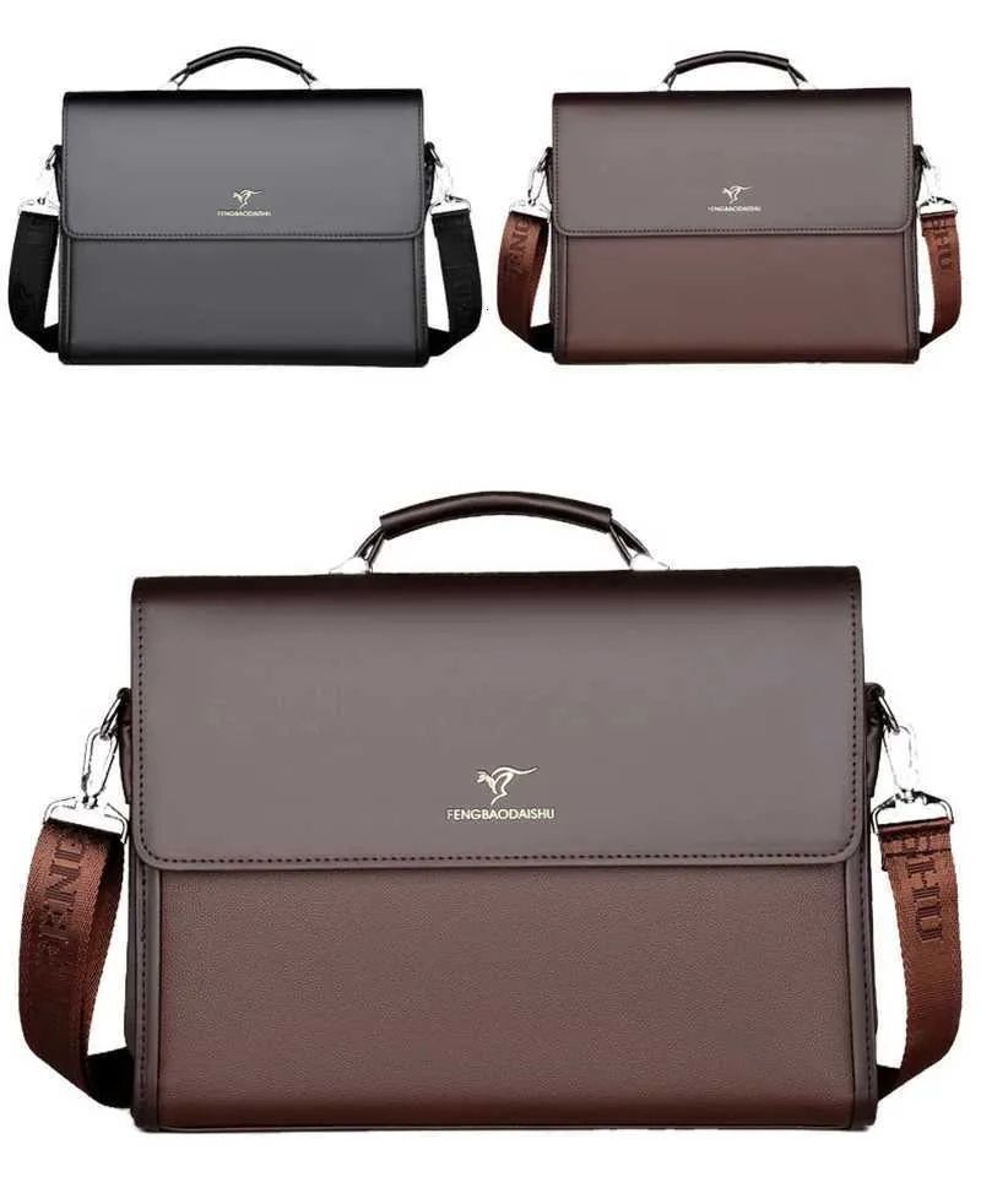 Mens Business Briefcase With Laptop Storage And Crocodile Style Design 2