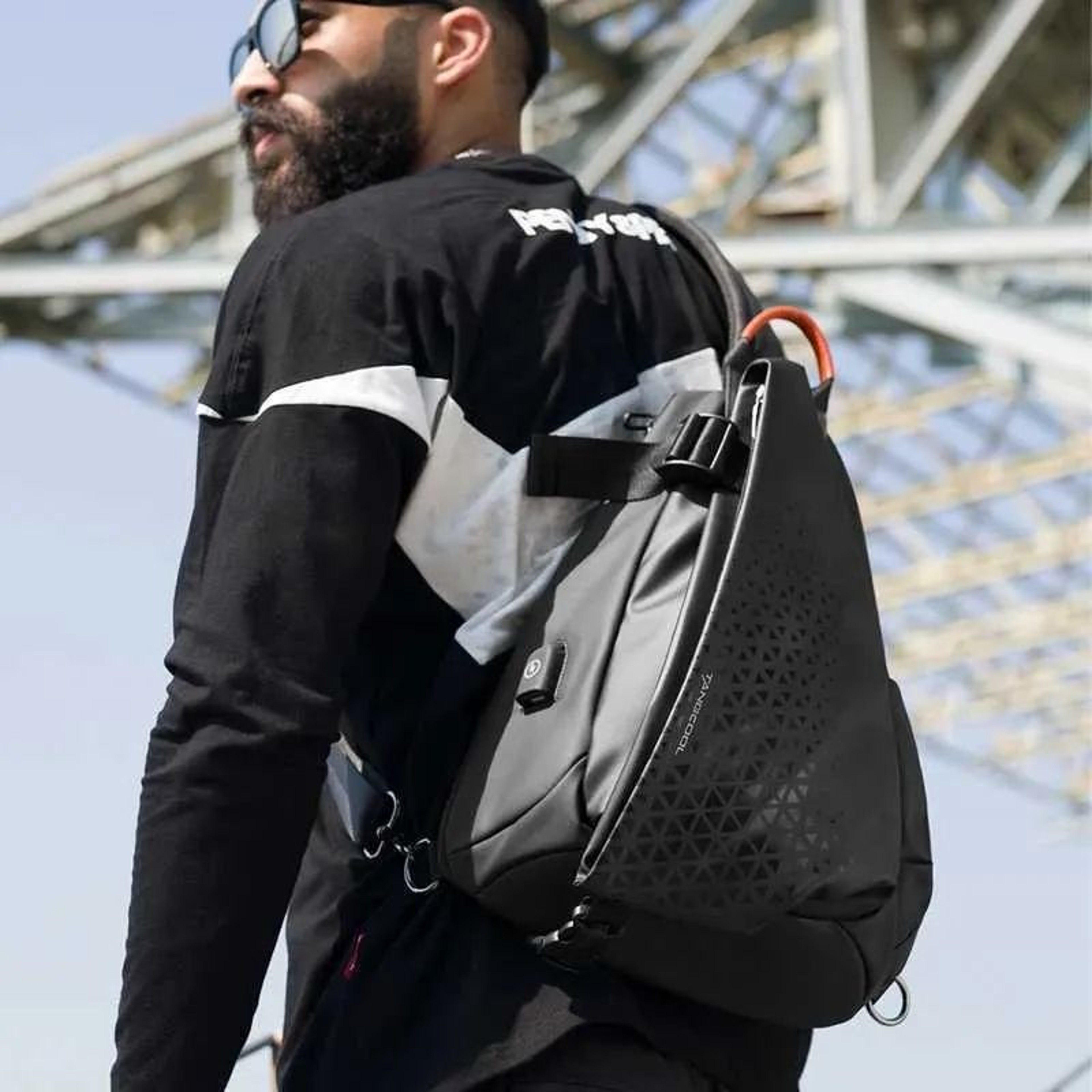 Waterproof Sling Bag With USB Charging Port And Adjustable Crossbody Strap 1
