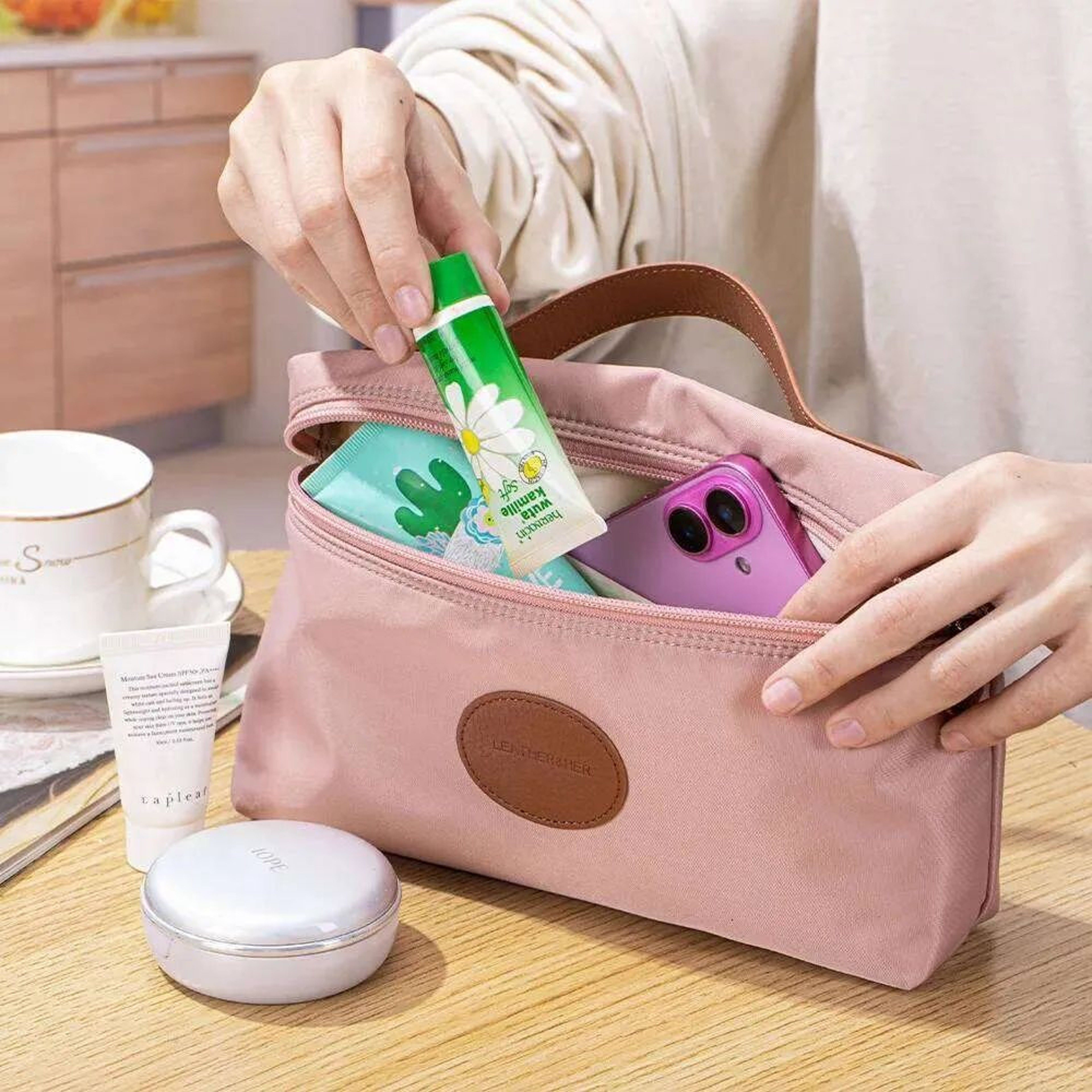 Small Nylon Makeup Bag For Women Portable Zipper Cosmetic Pouch For Travel 1