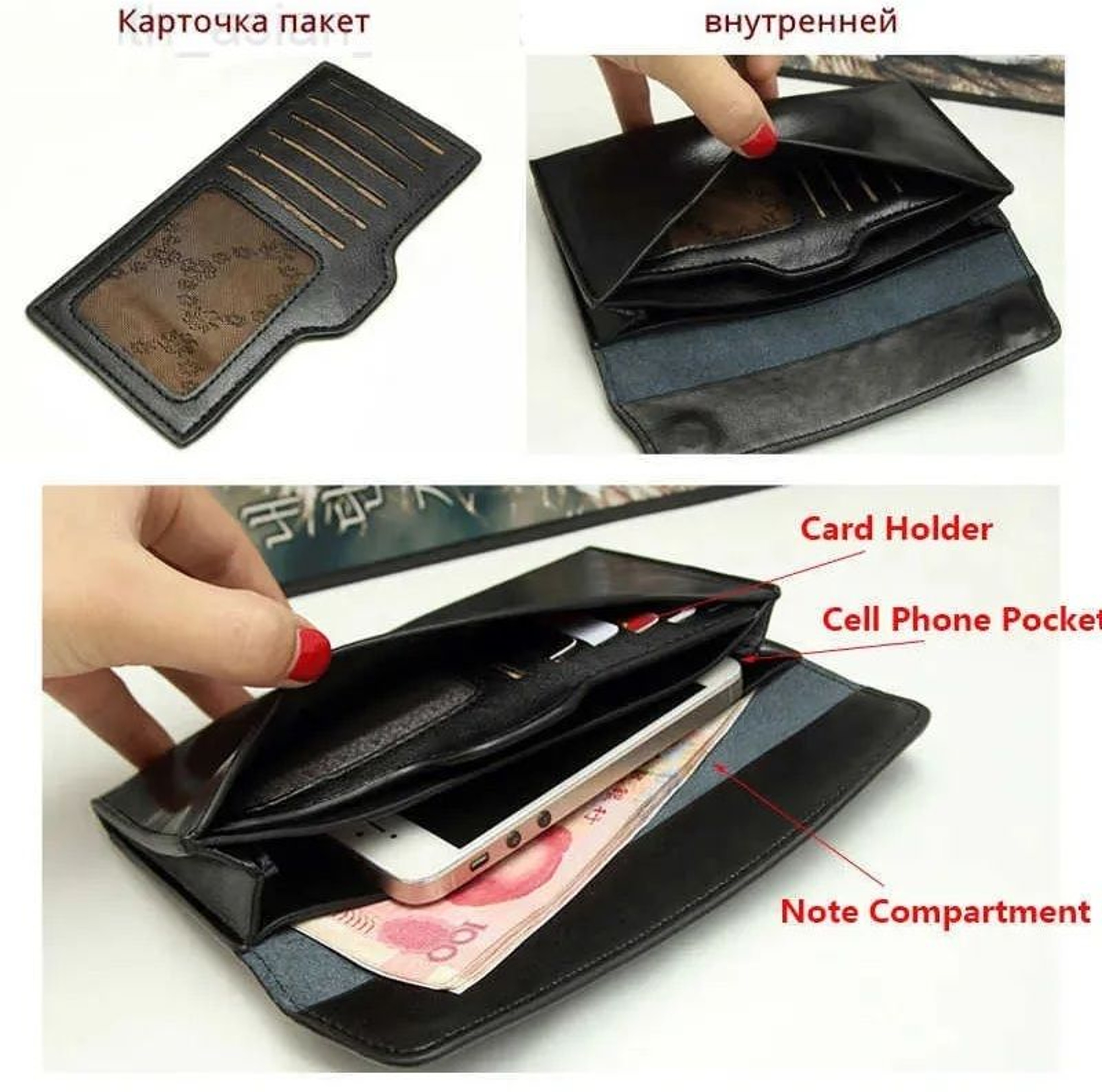 Womens Slim Long Clutch Wallet With Zipper Closure And Elegant Design 3