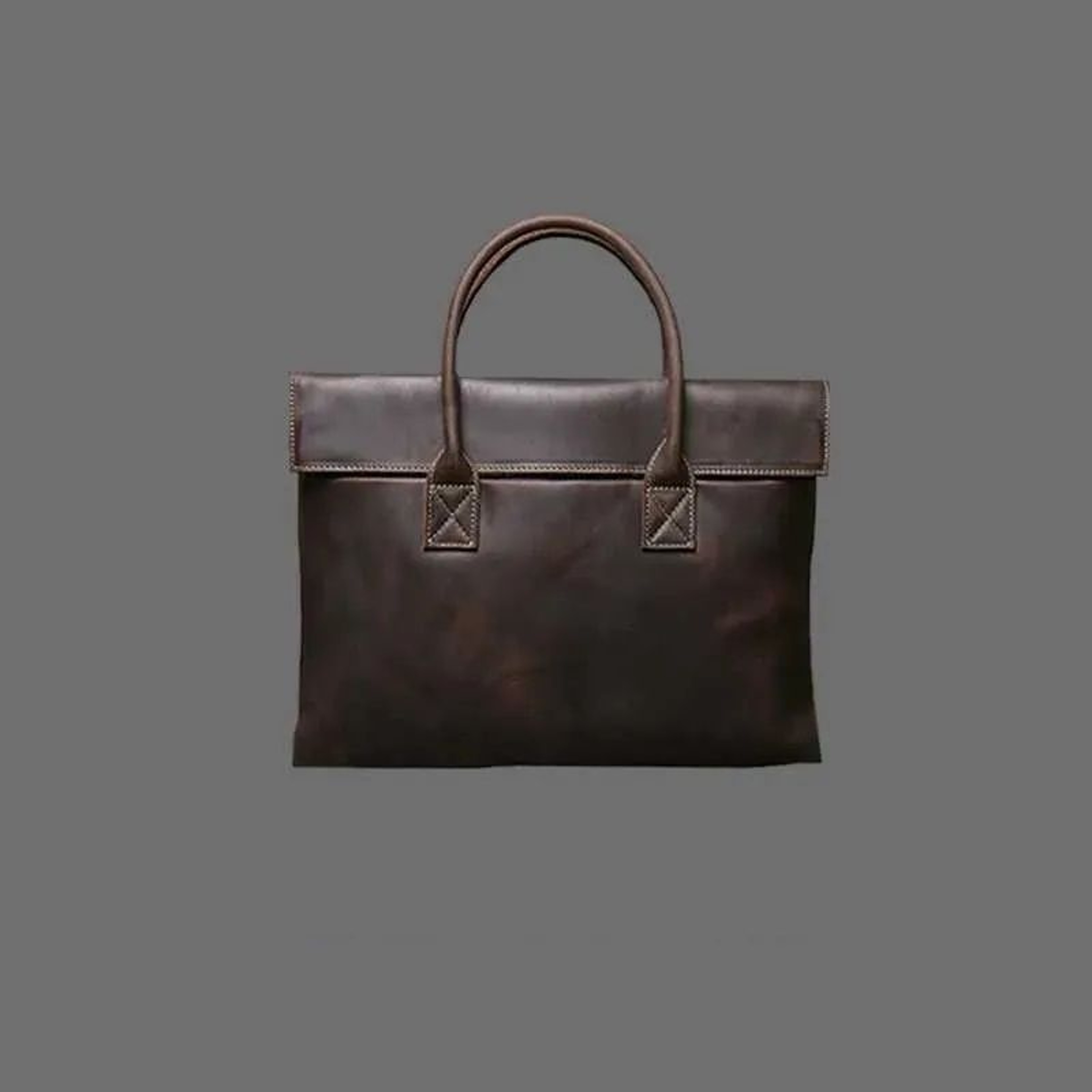 Mens Genuine Leather Briefcase Vintage Business Laptop Messenger Shoulder Bag 6