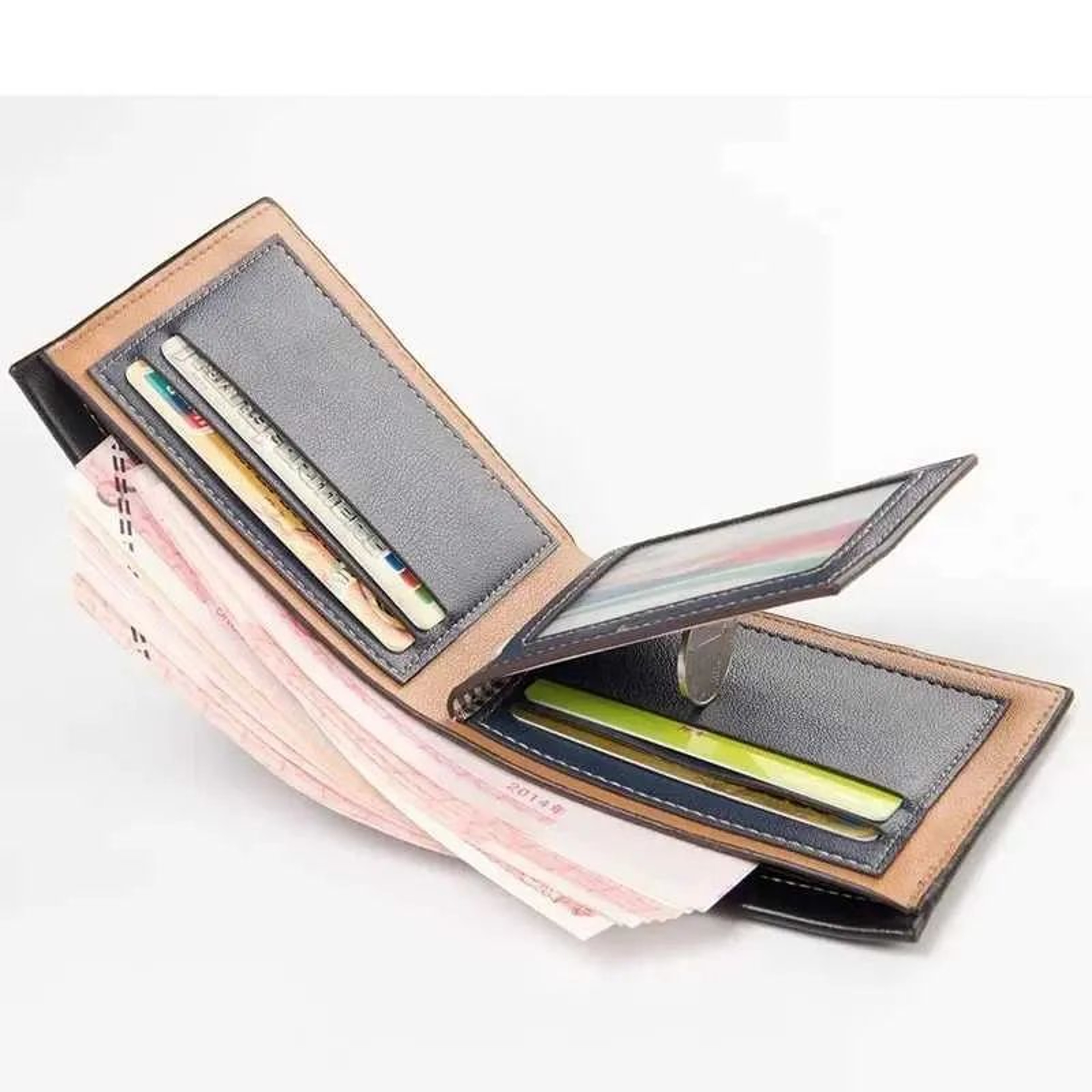 Mens Vintage Genuine Leather Wallet With Slim Bifold Design And Card Slots 2