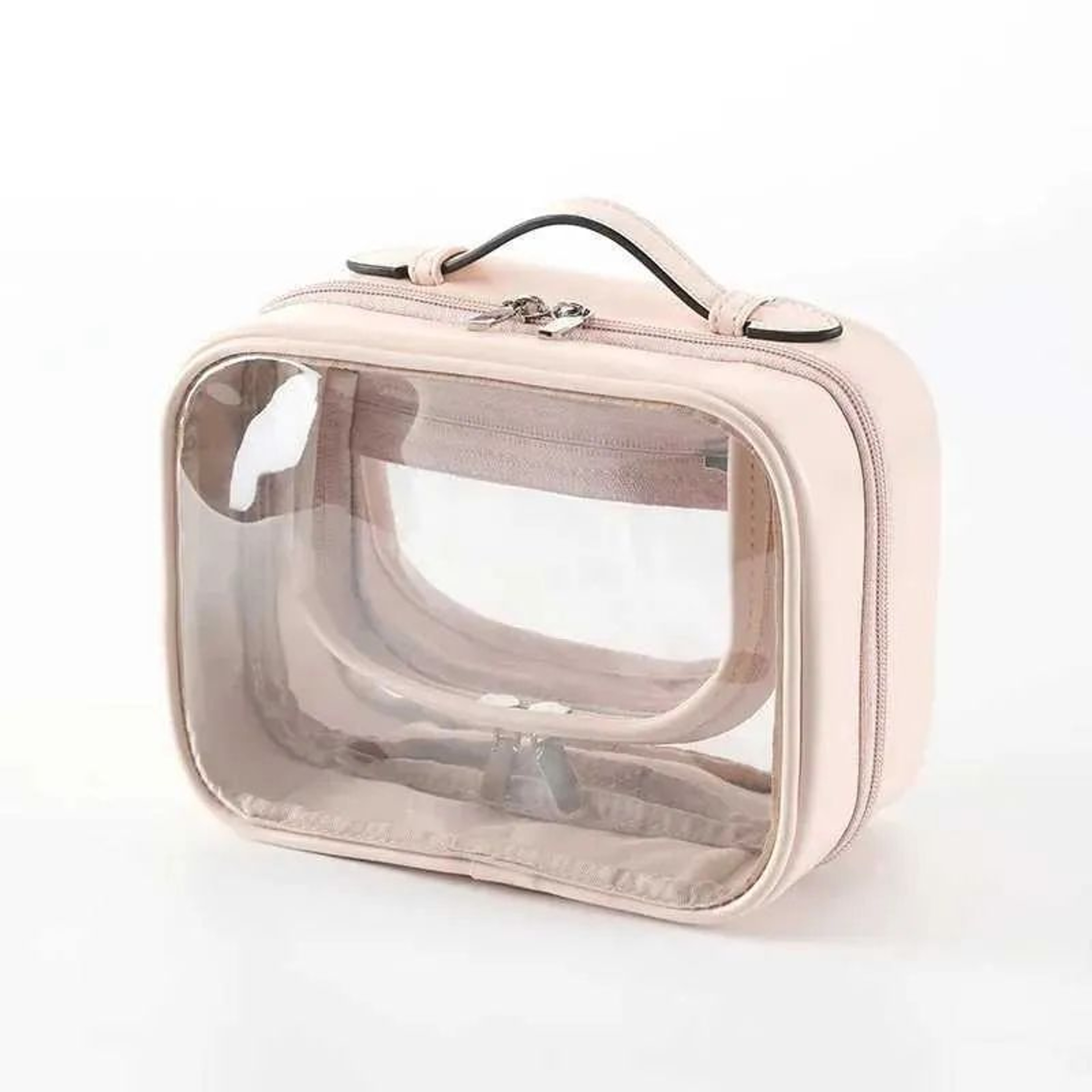 Waterproof Aluminum Makeup Bag With Double Layer Cosmetic Storage For Travel 0
