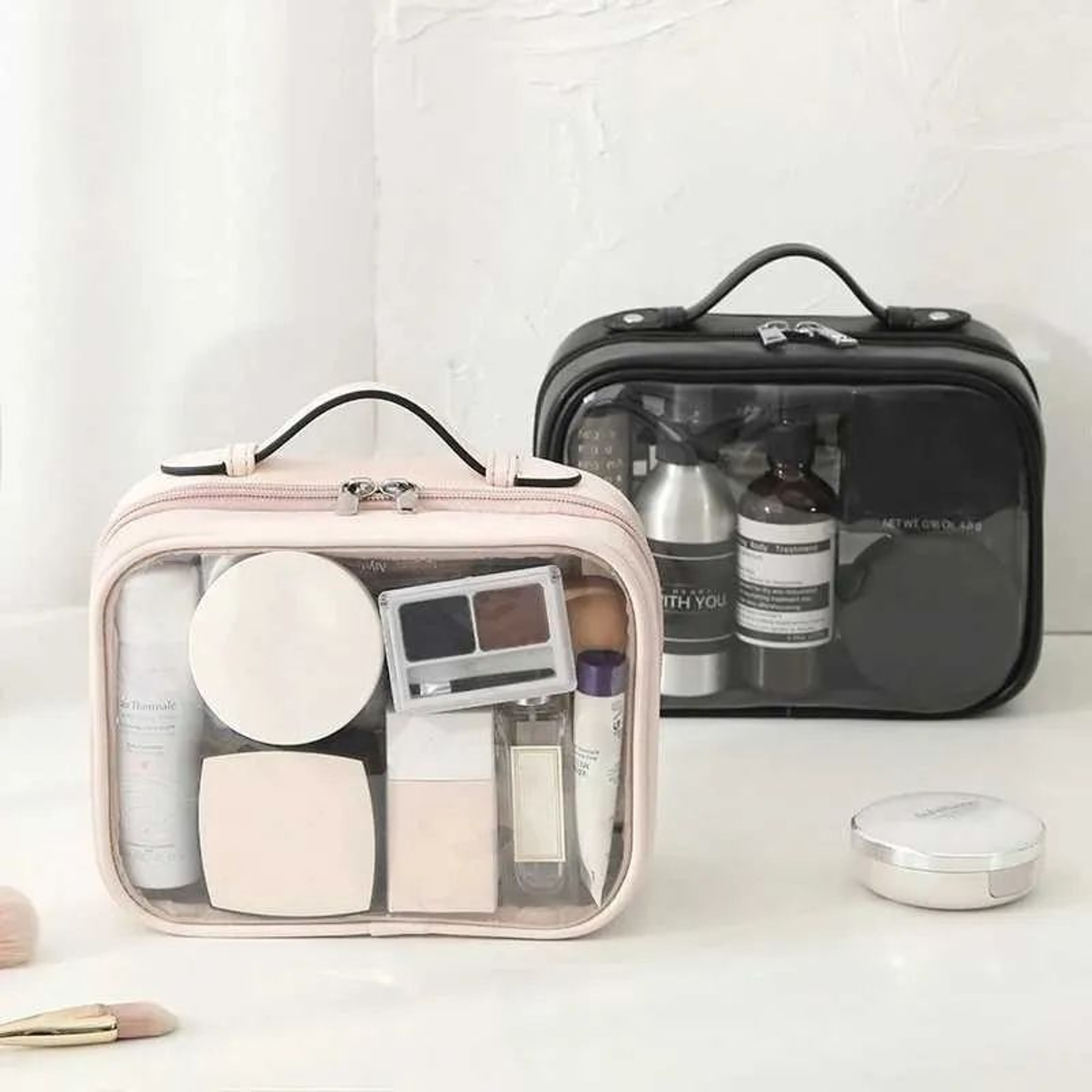 Waterproof Aluminum Makeup Bag With Double Layer Cosmetic Storage For Travel 2
