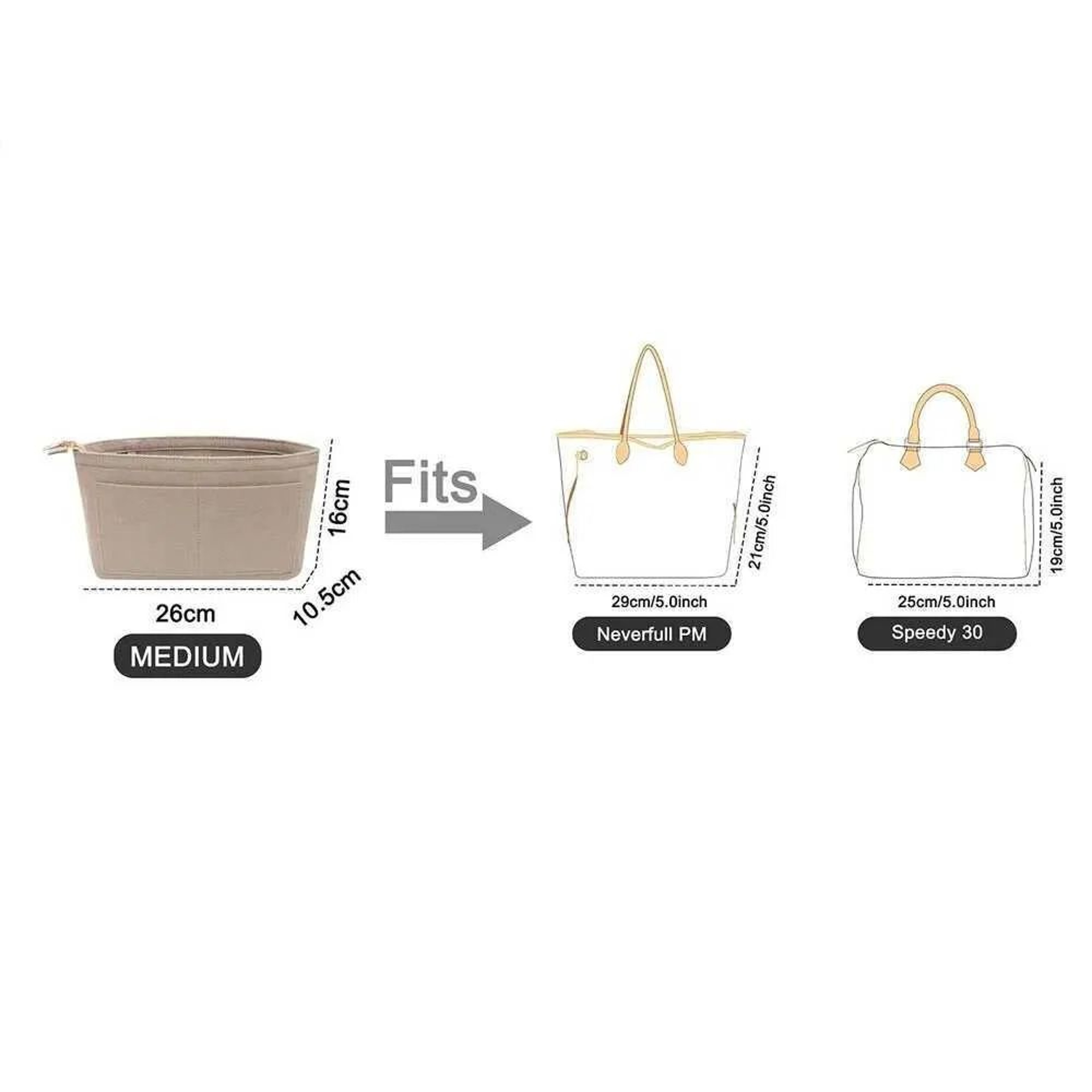 Felt Purse Organizer Insert With Multiple Compartments For Handbags And Travel 2