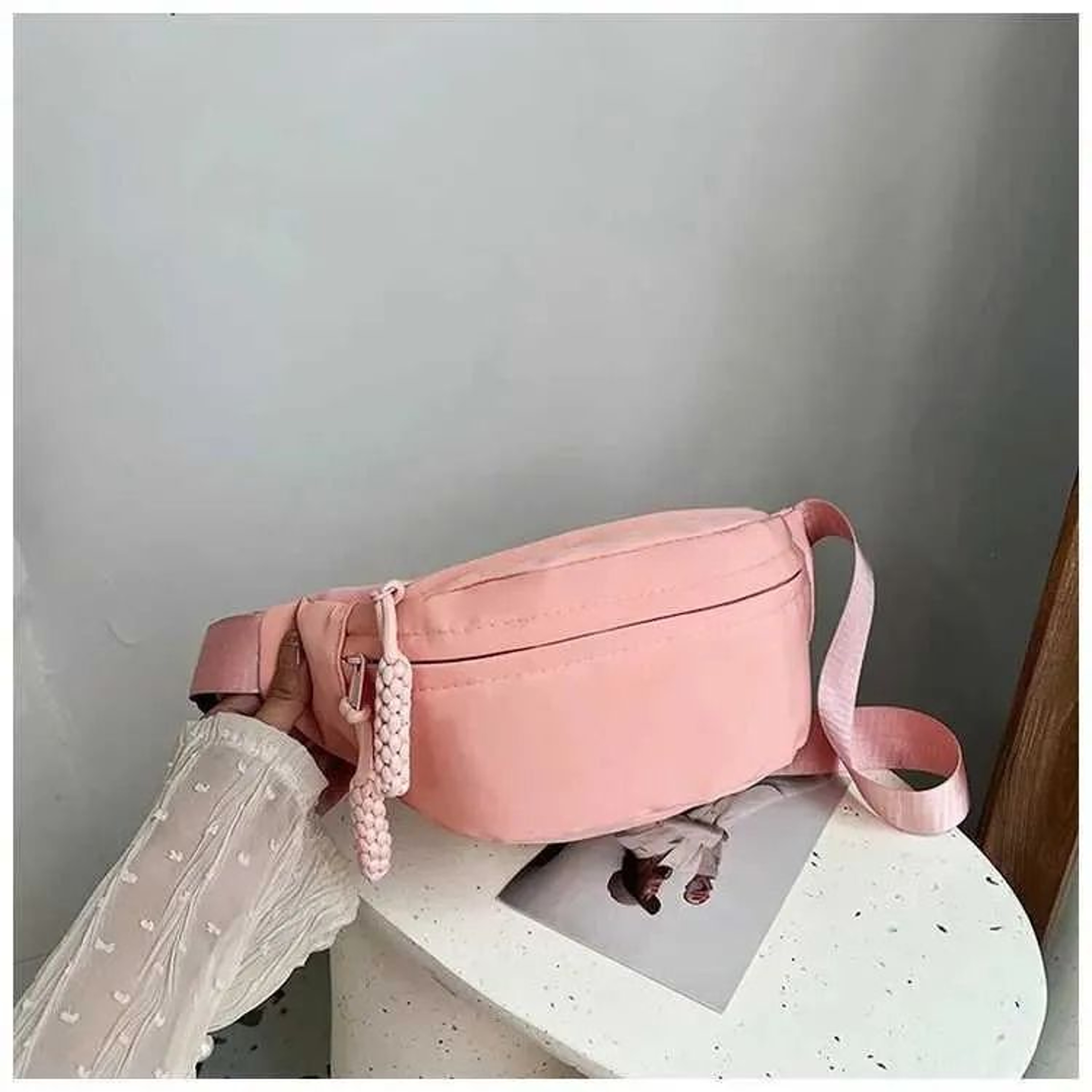 Crescent Crossbody Bag Lightweight Solid Color Sports Waist Bag 4
