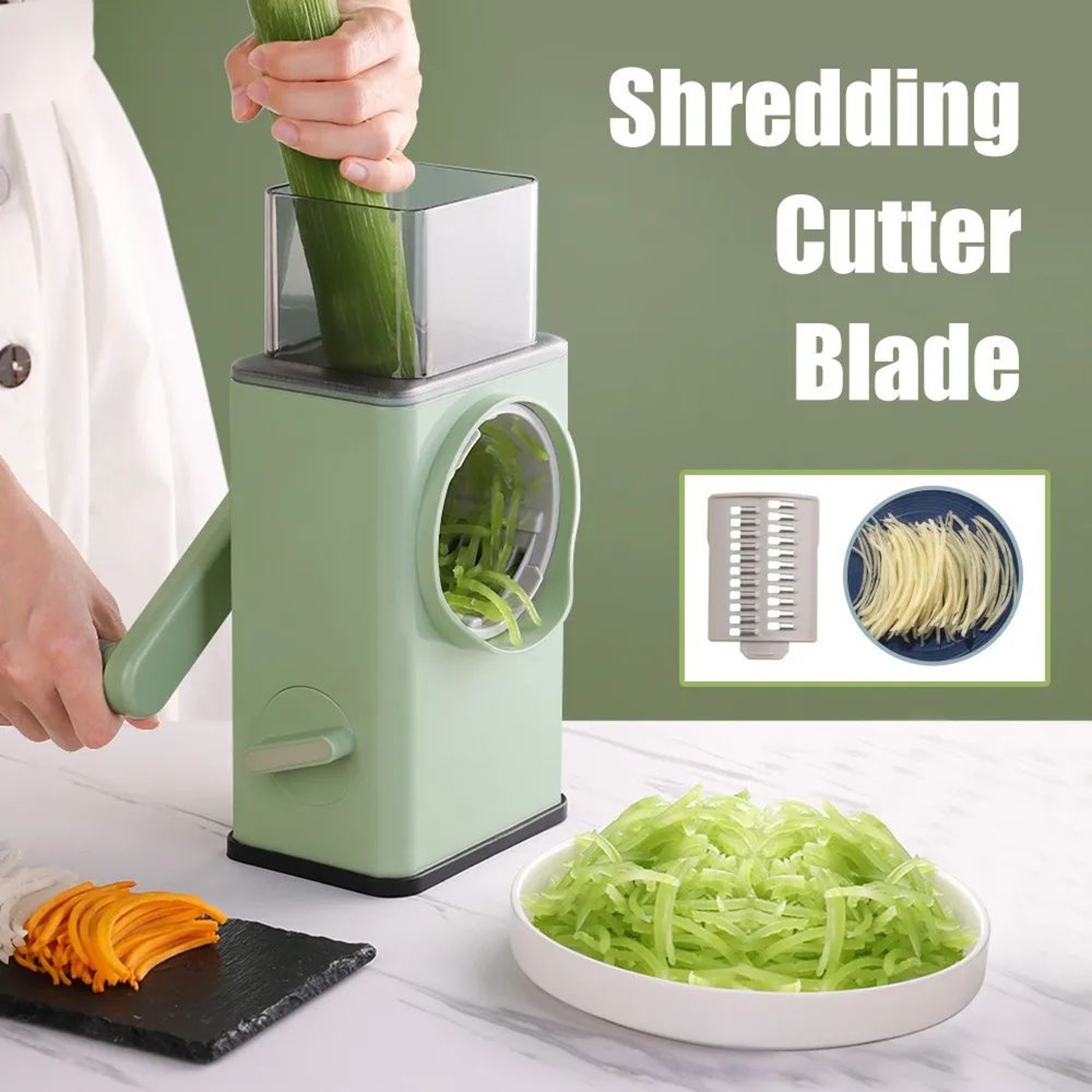 Manual Vegetable Slicer And Rotary Grater With Stainless Steel Blades 5
