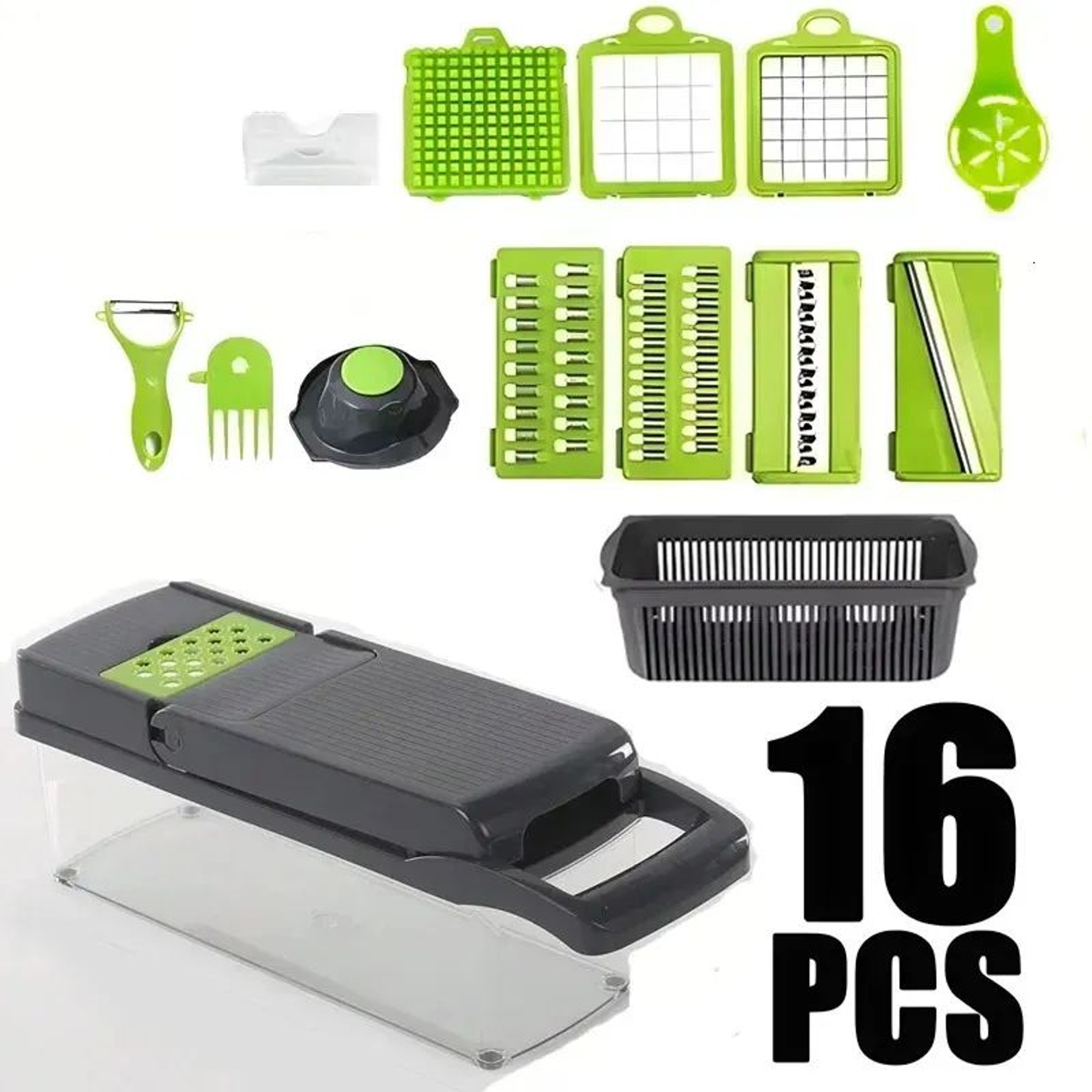 Vegetable Chopper Set With Onion Dicer Slicer Grater And Shredder 7