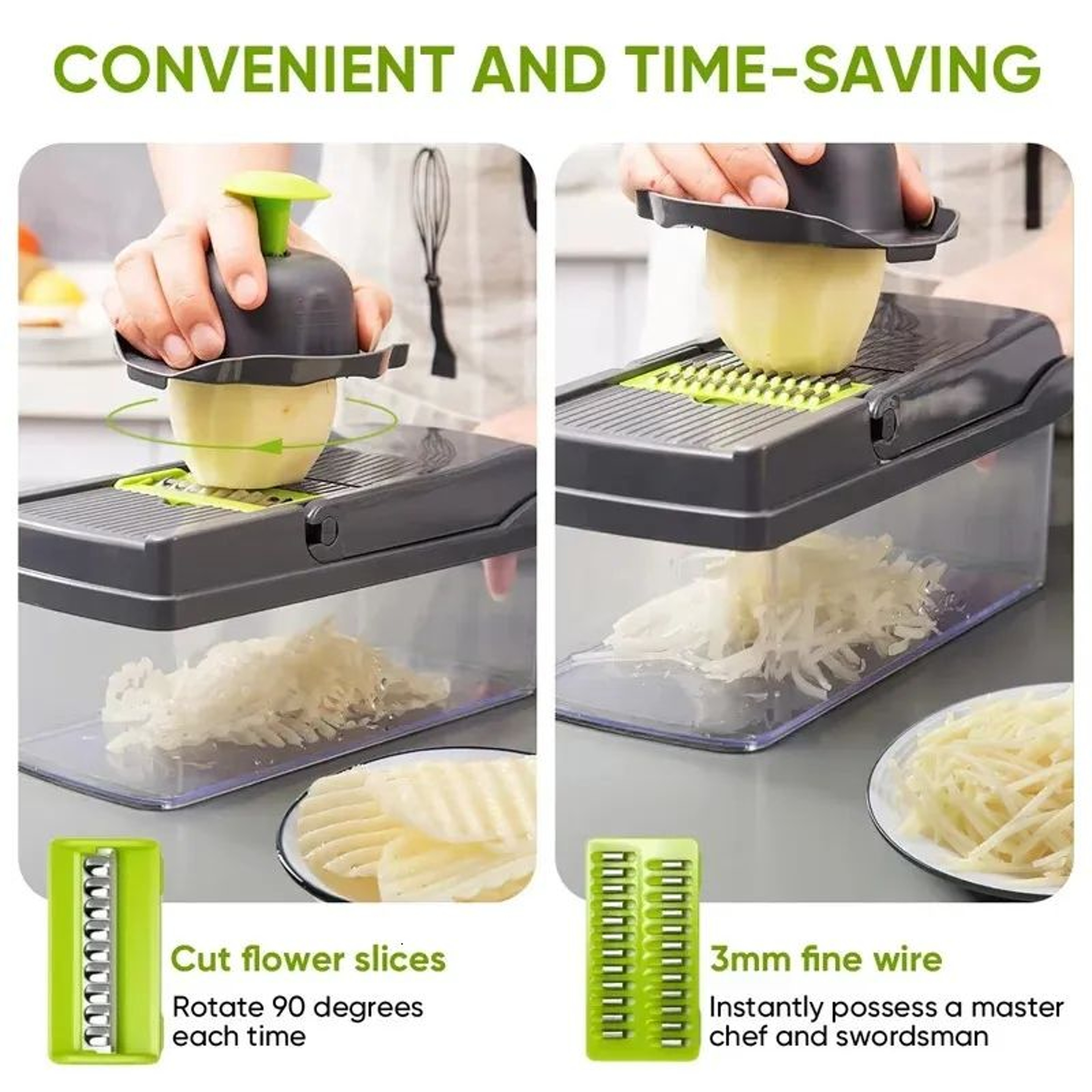 Vegetable Chopper Set With Onion Dicer Slicer Grater And Shredder 5