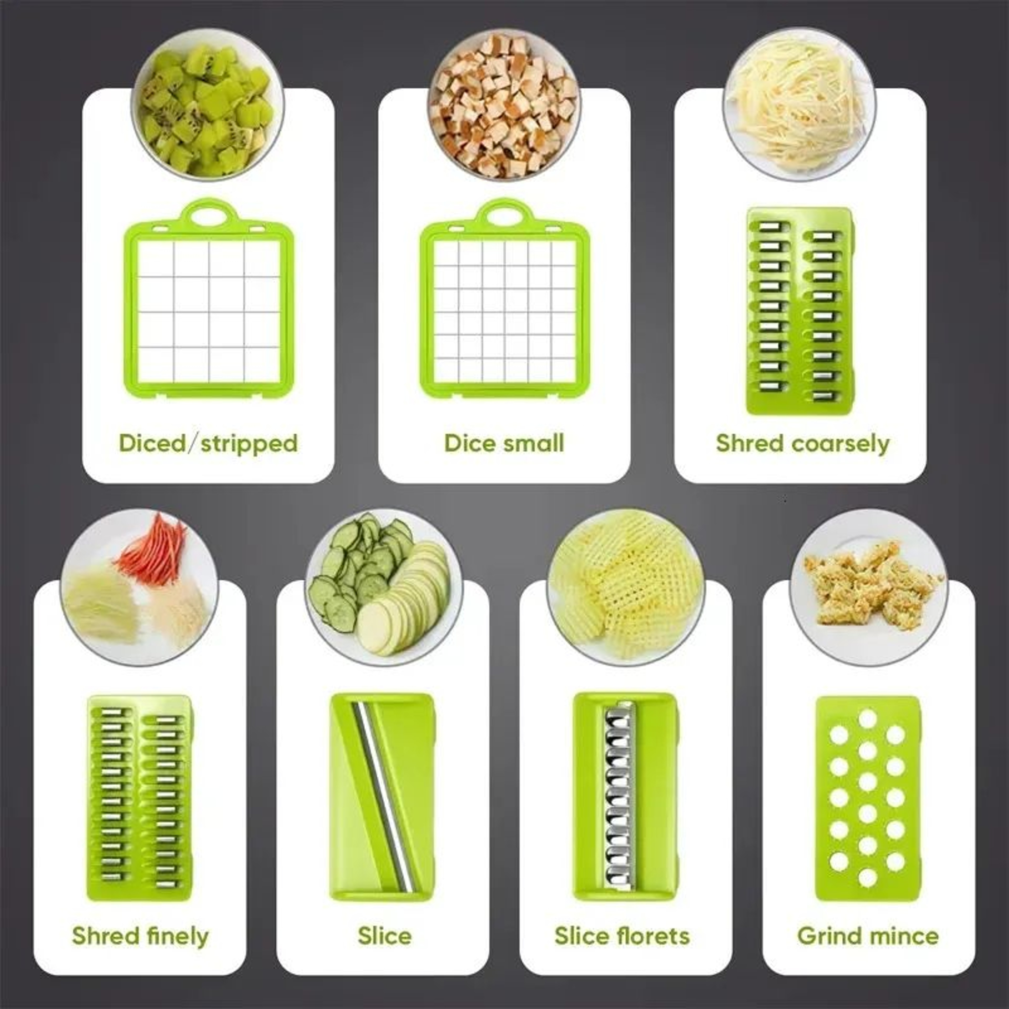 Vegetable Chopper Set With Onion Dicer Slicer Grater And Shredder 4