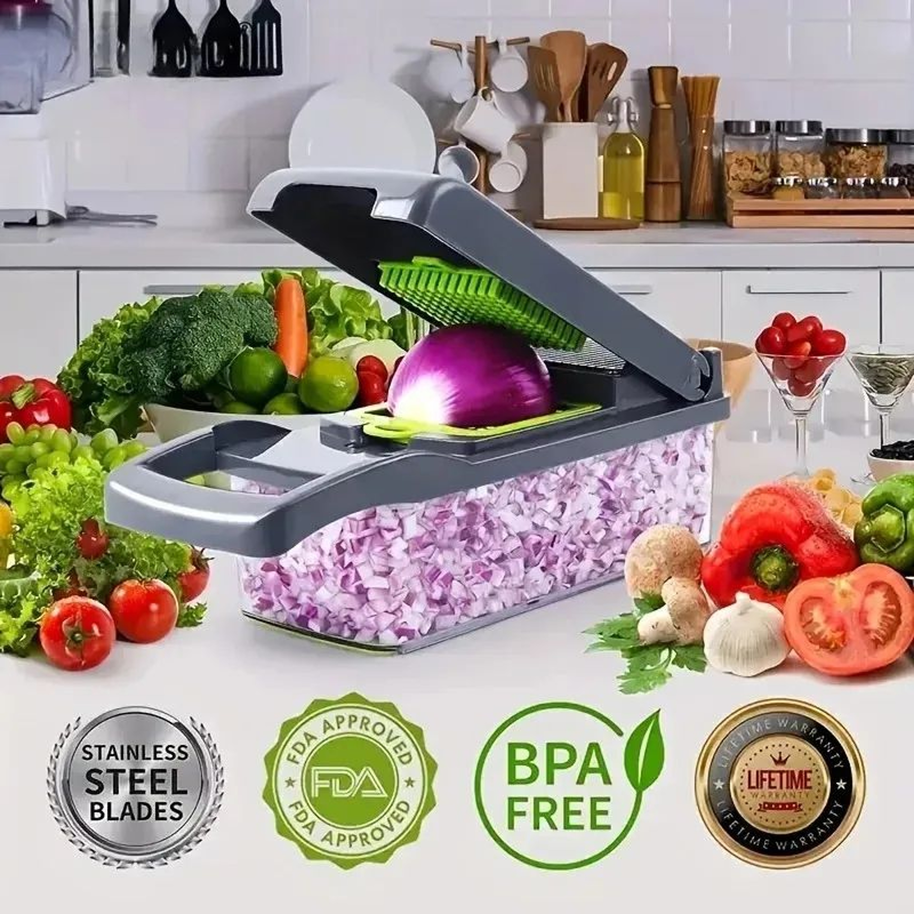 Multifunctional Vegetable Chopper Kitchen Slicer And Cutter 3
