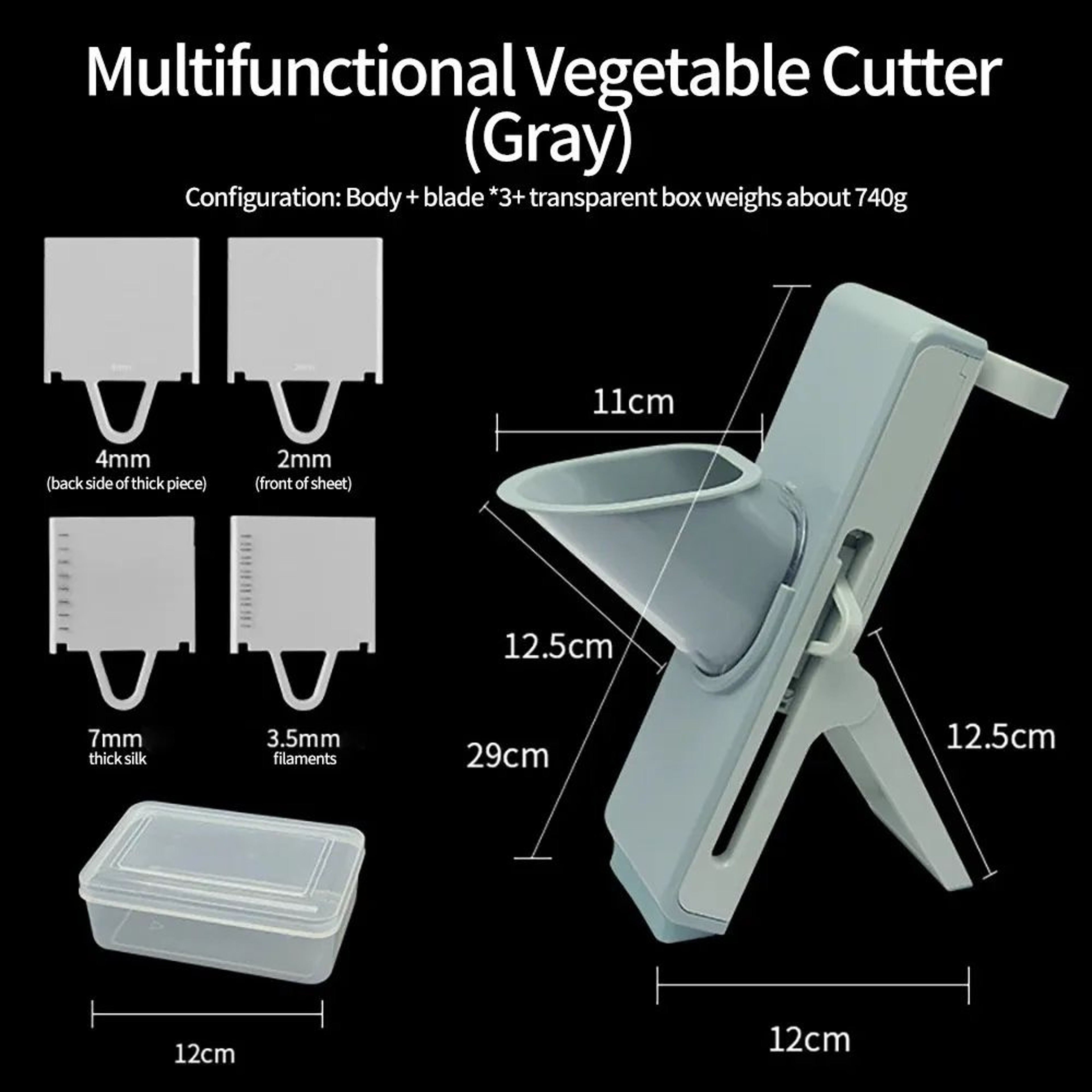 Multifunctional Vegetable Slicer And Chopper With Stainless Steel Blades 5