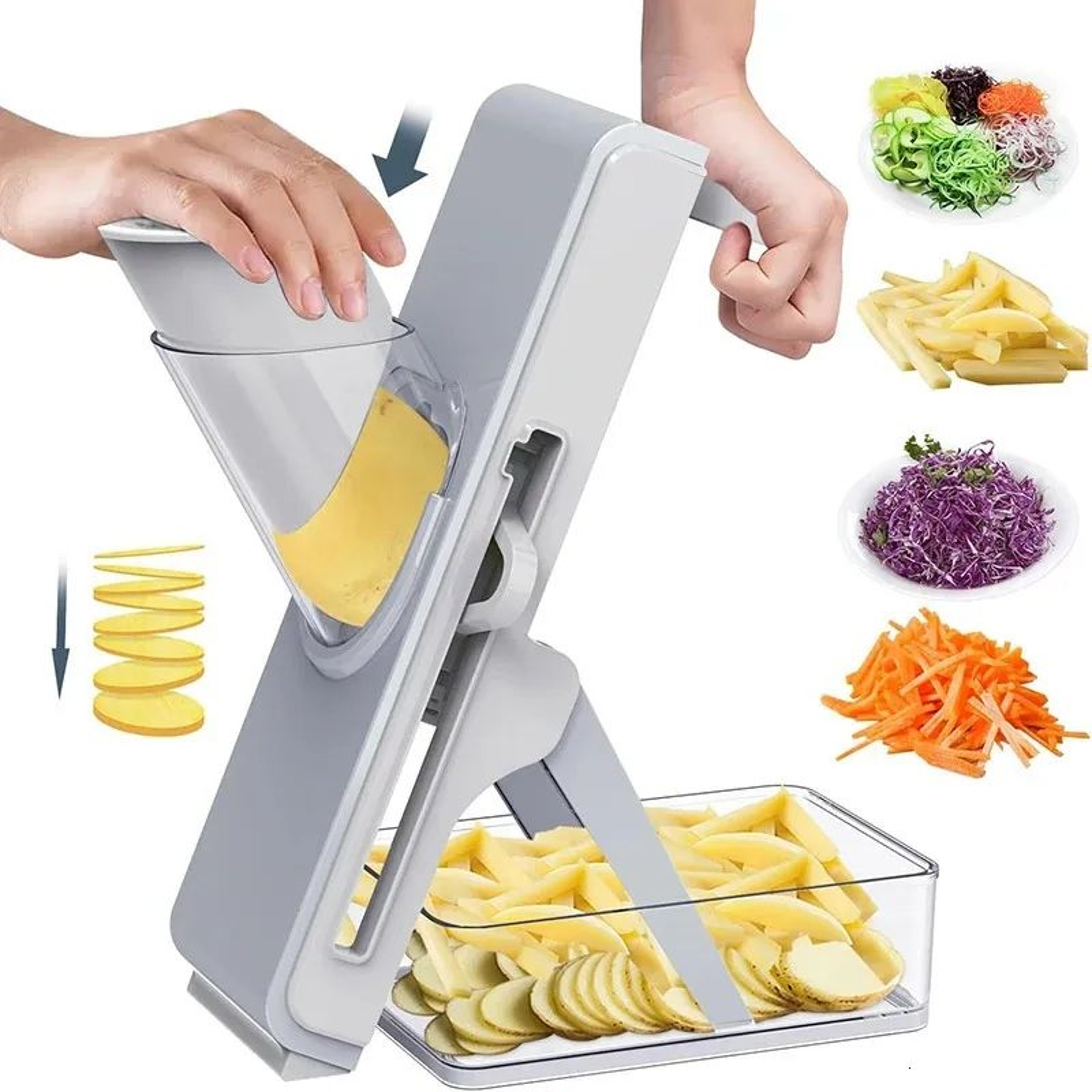 Multifunction Vegetable Slicer With Stainless Steel Blades And Non Slip Base 1