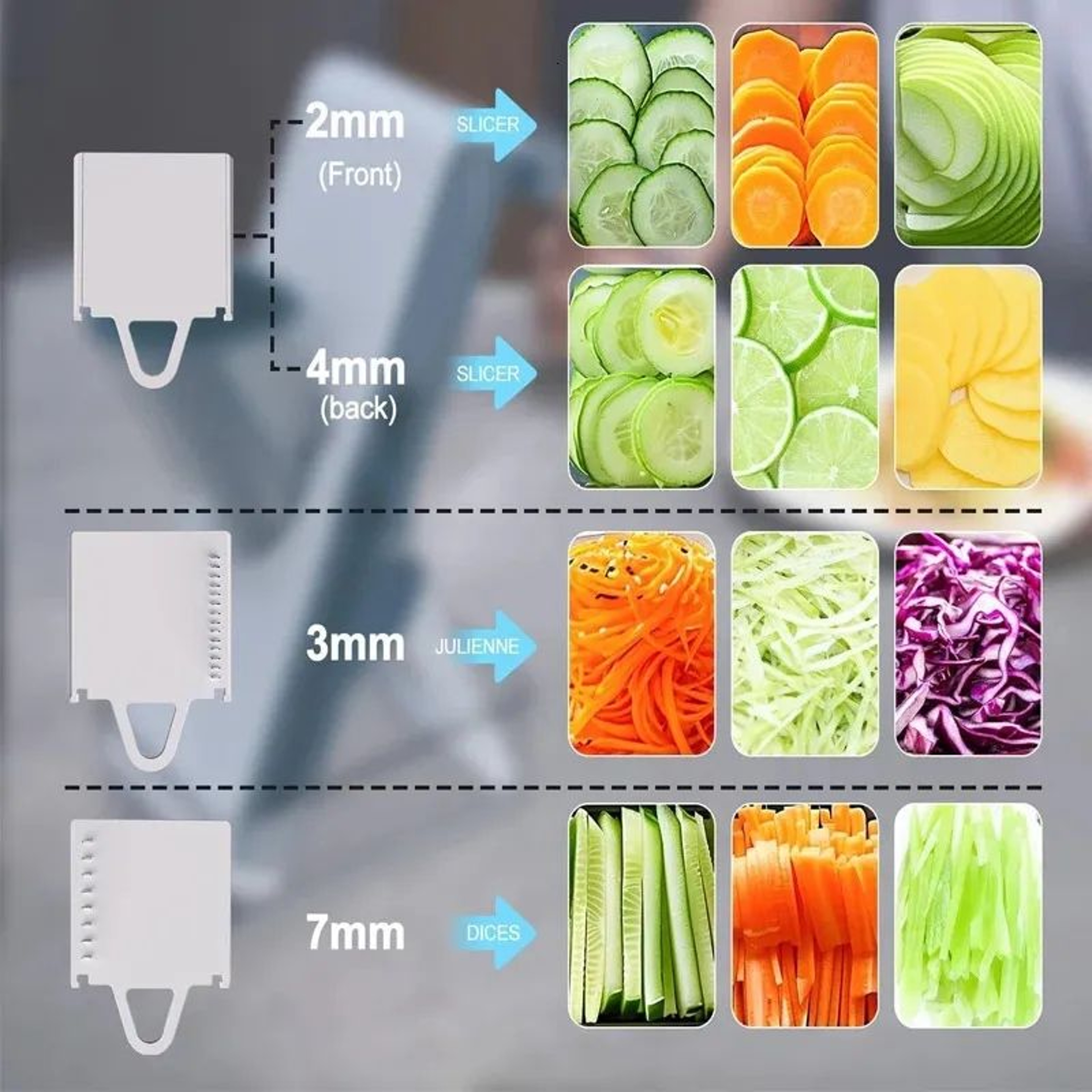 Multifunction Vegetable Slicer With Stainless Steel Blades And Non Slip Base 4