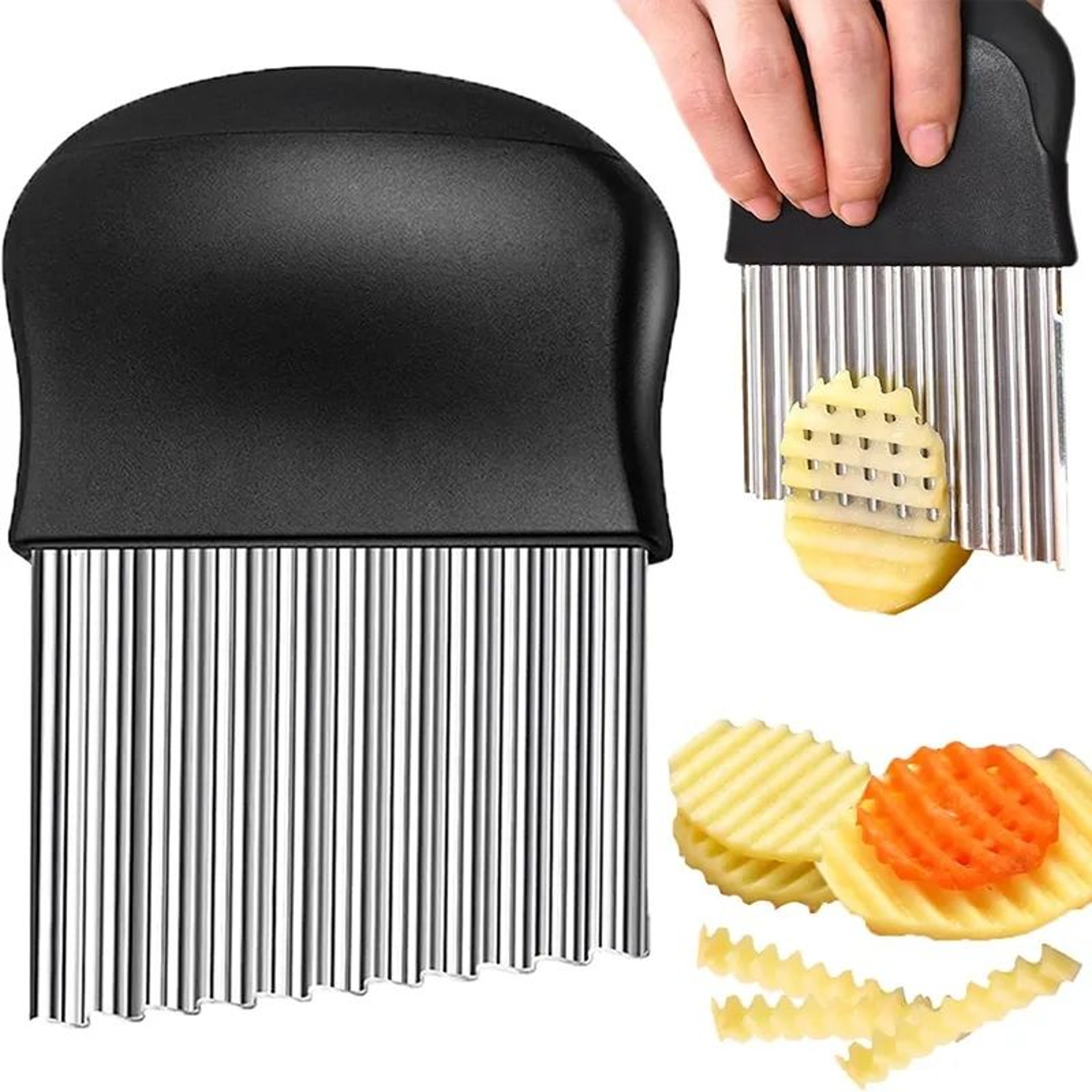 Stainless Steel Crinkle Potato Slicer And Vegetable Cutter For Kitchen 0