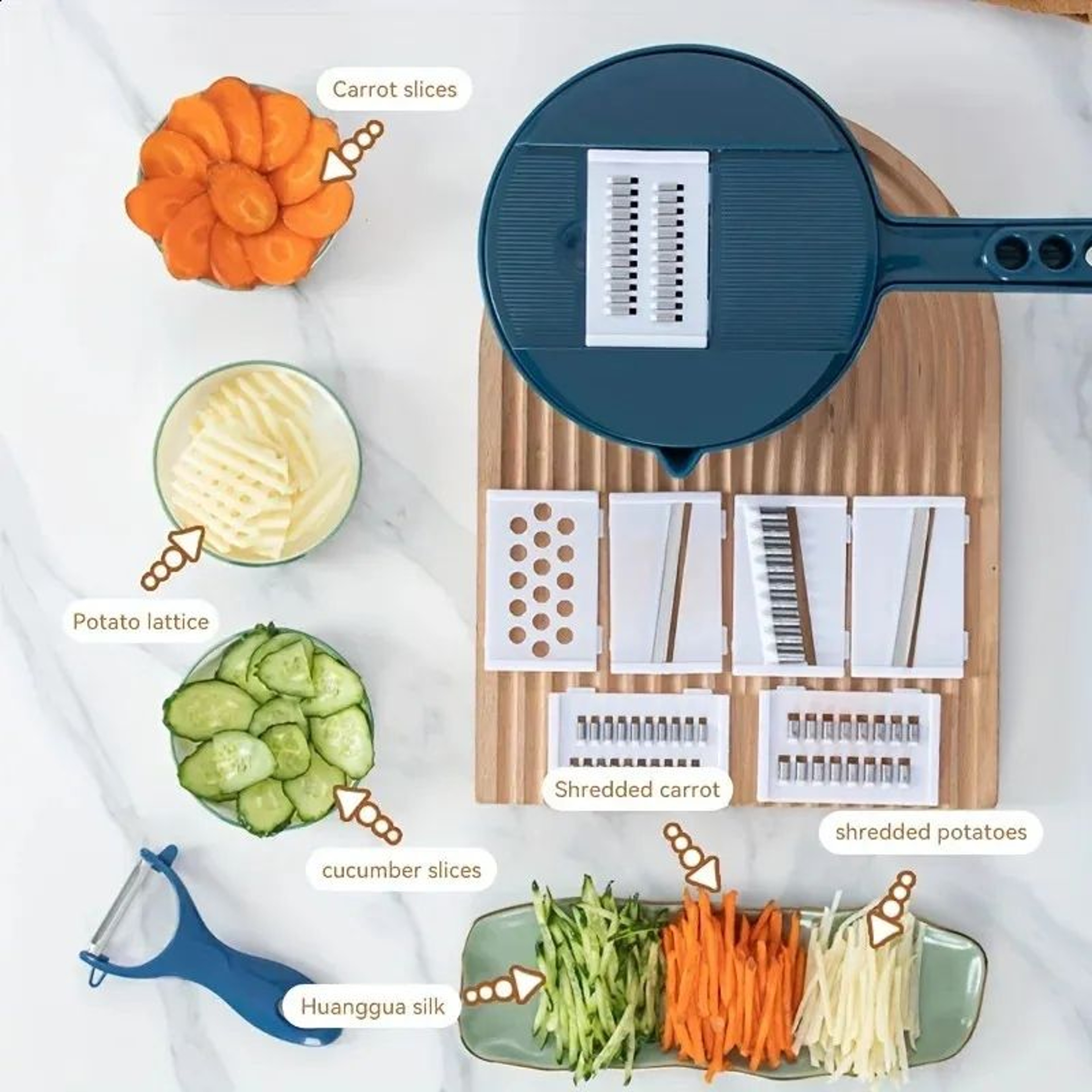 Vegetable Chopper And Slicer With Metal Blades For Cutting And Grating 1