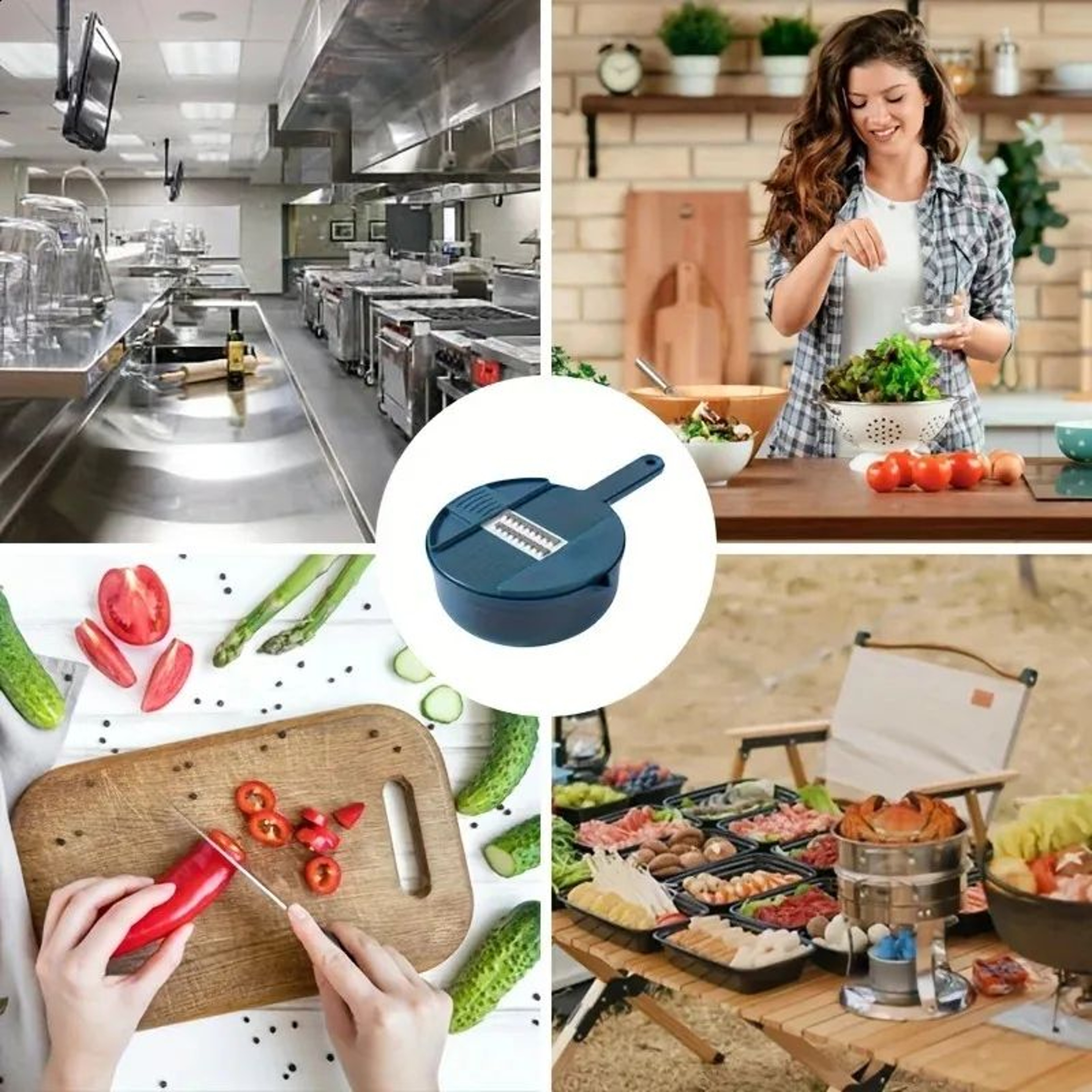 Vegetable Chopper And Slicer With Metal Blades For Cutting And Grating 2