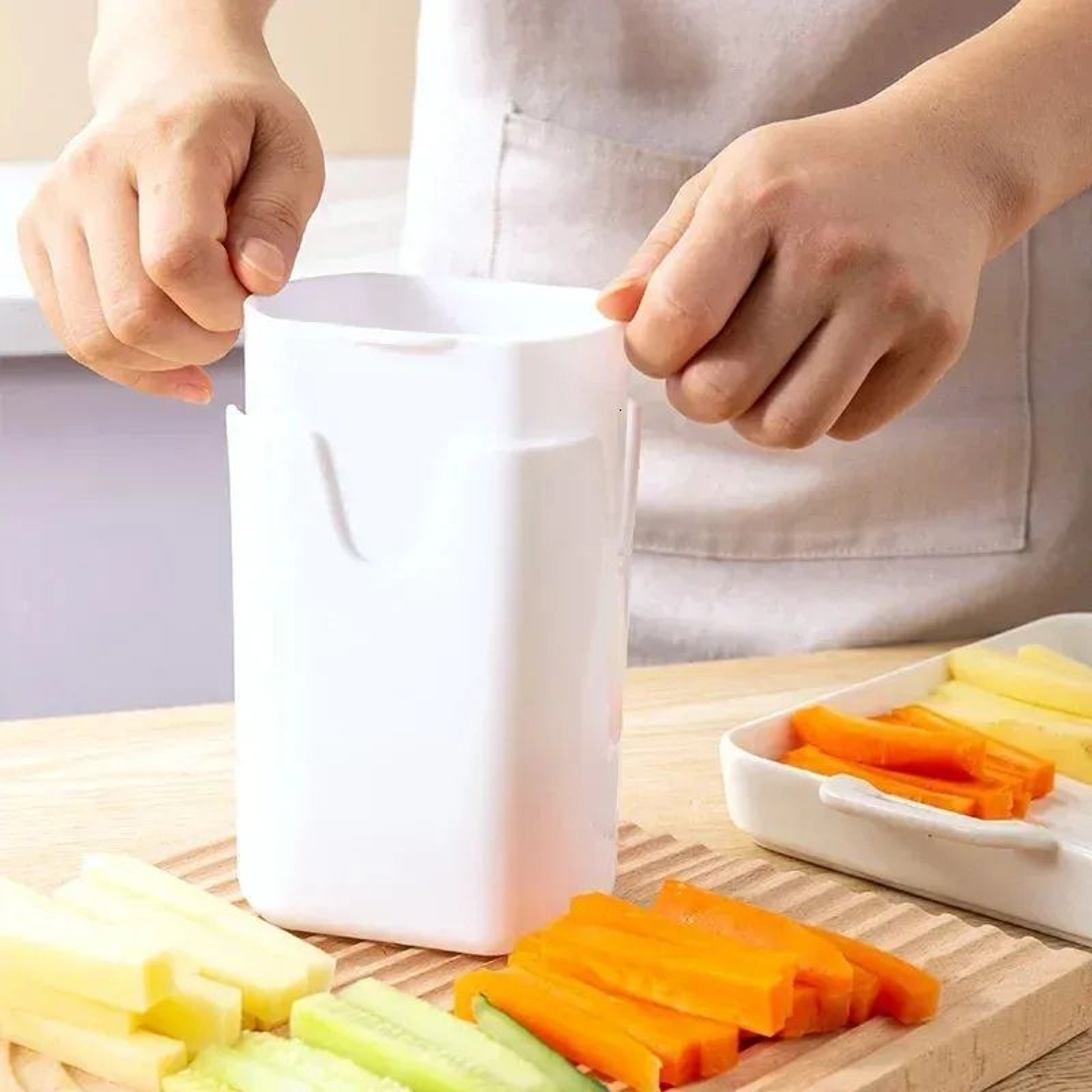 Potato French Fry Cutter With Stainless Steel Blade And Vegetable Slicer 2