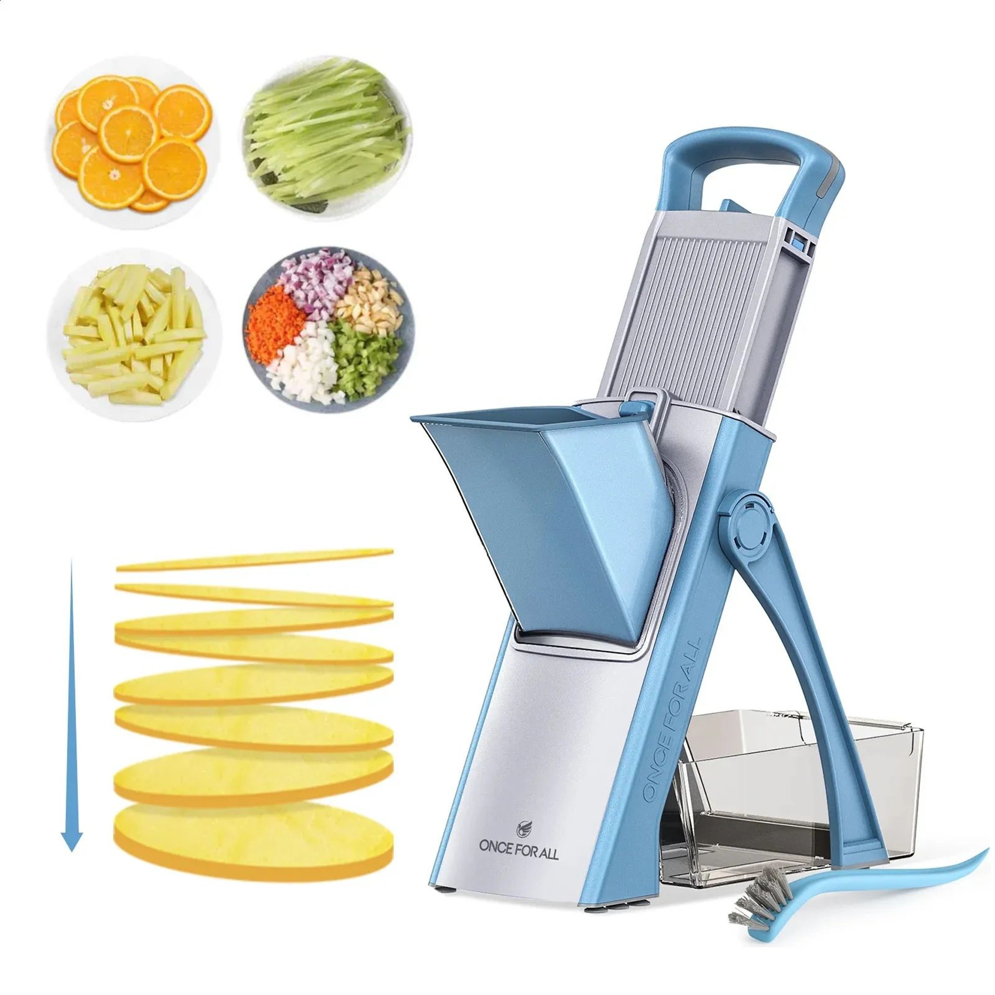 Mandoline Vegetable Slicer With Adjustable Stainless Steel Blades And Julienne Cutter 2