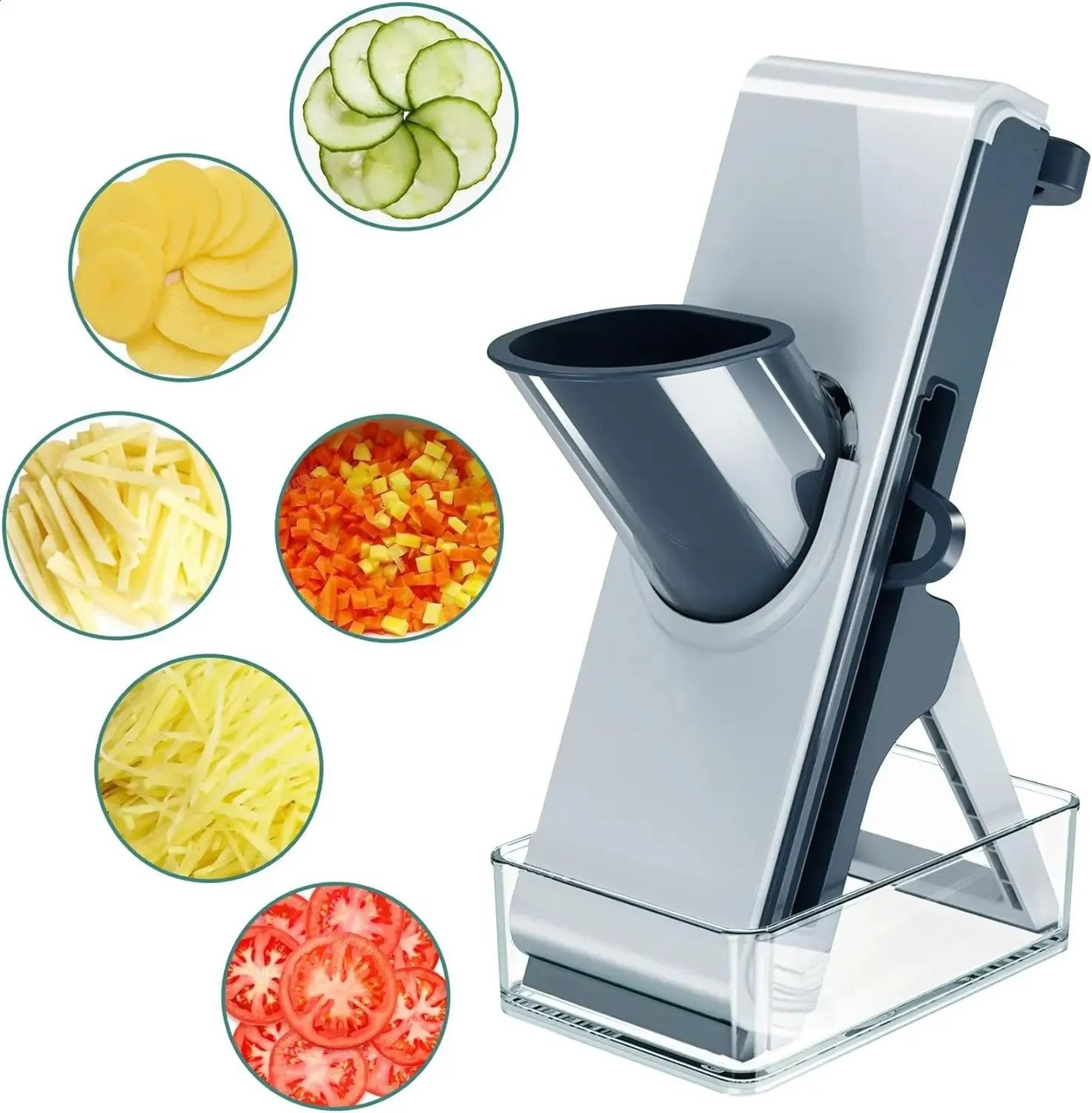 Vegetable Cutter With Stainless Steel Blades For Slicing Shredding And Grating 0