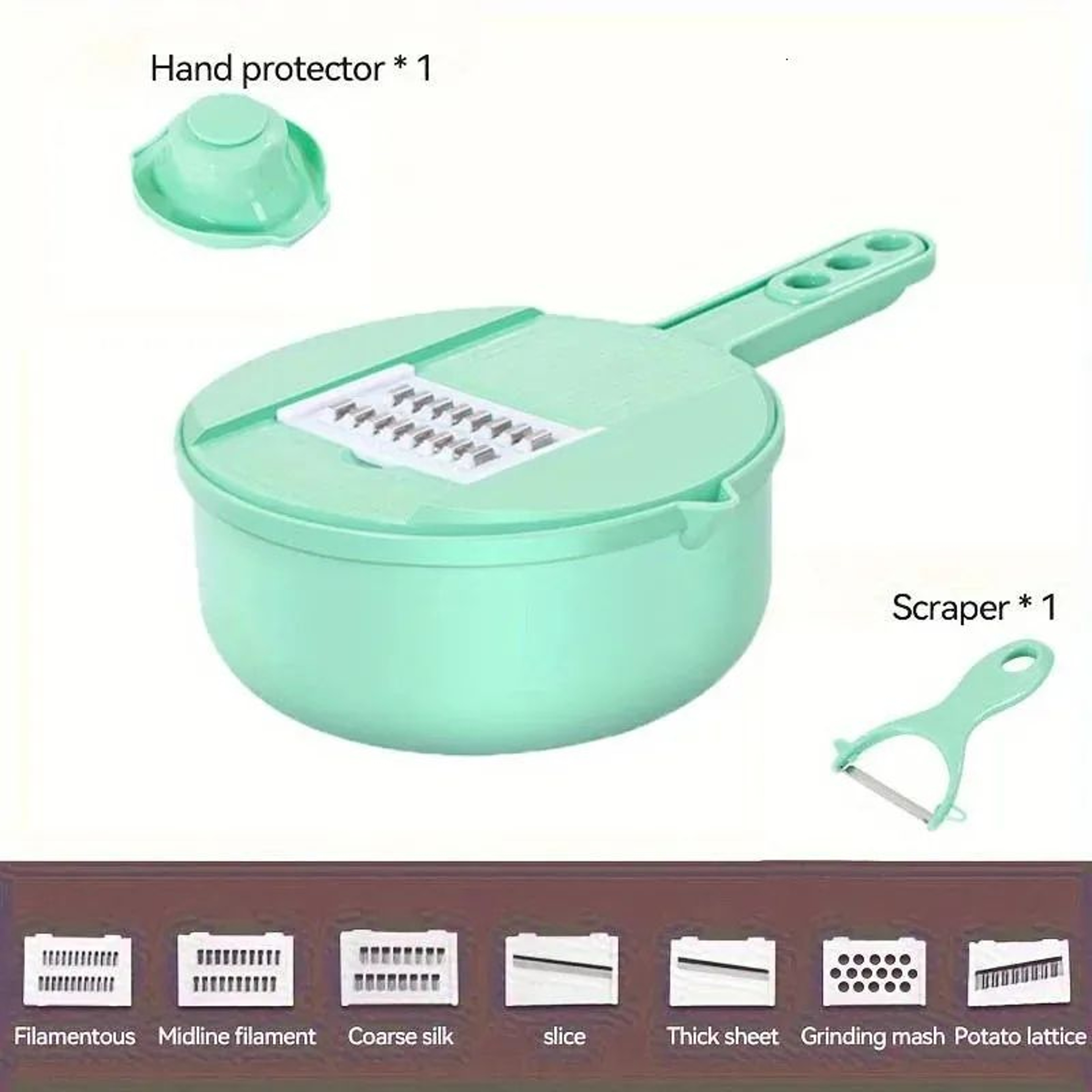 Manual Vegetable Chopper With Stainless Steel Blades And Slicing Tools 1