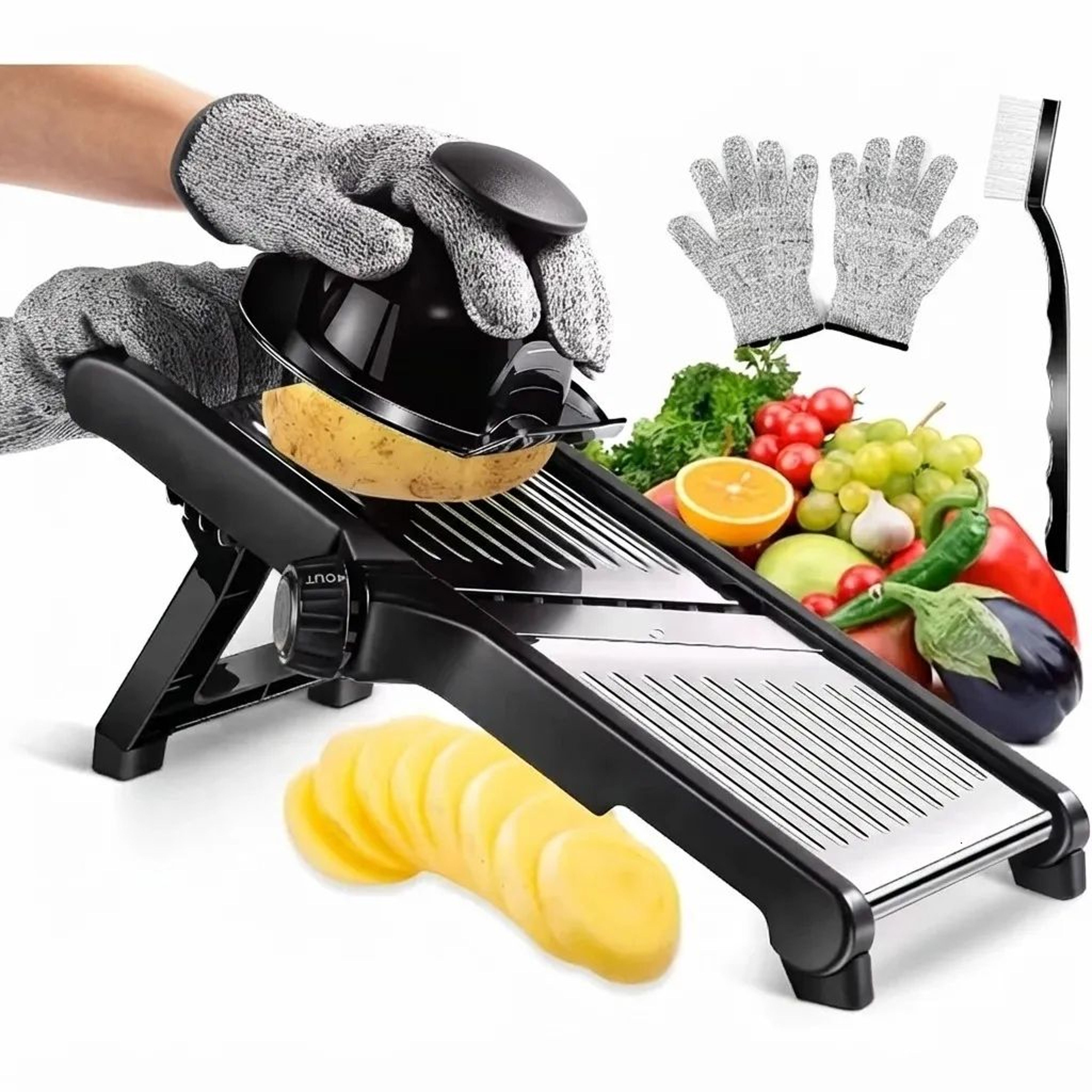 Adjustable Stainless Steel Mandoline Slicer For Fruits And Vegetables 0