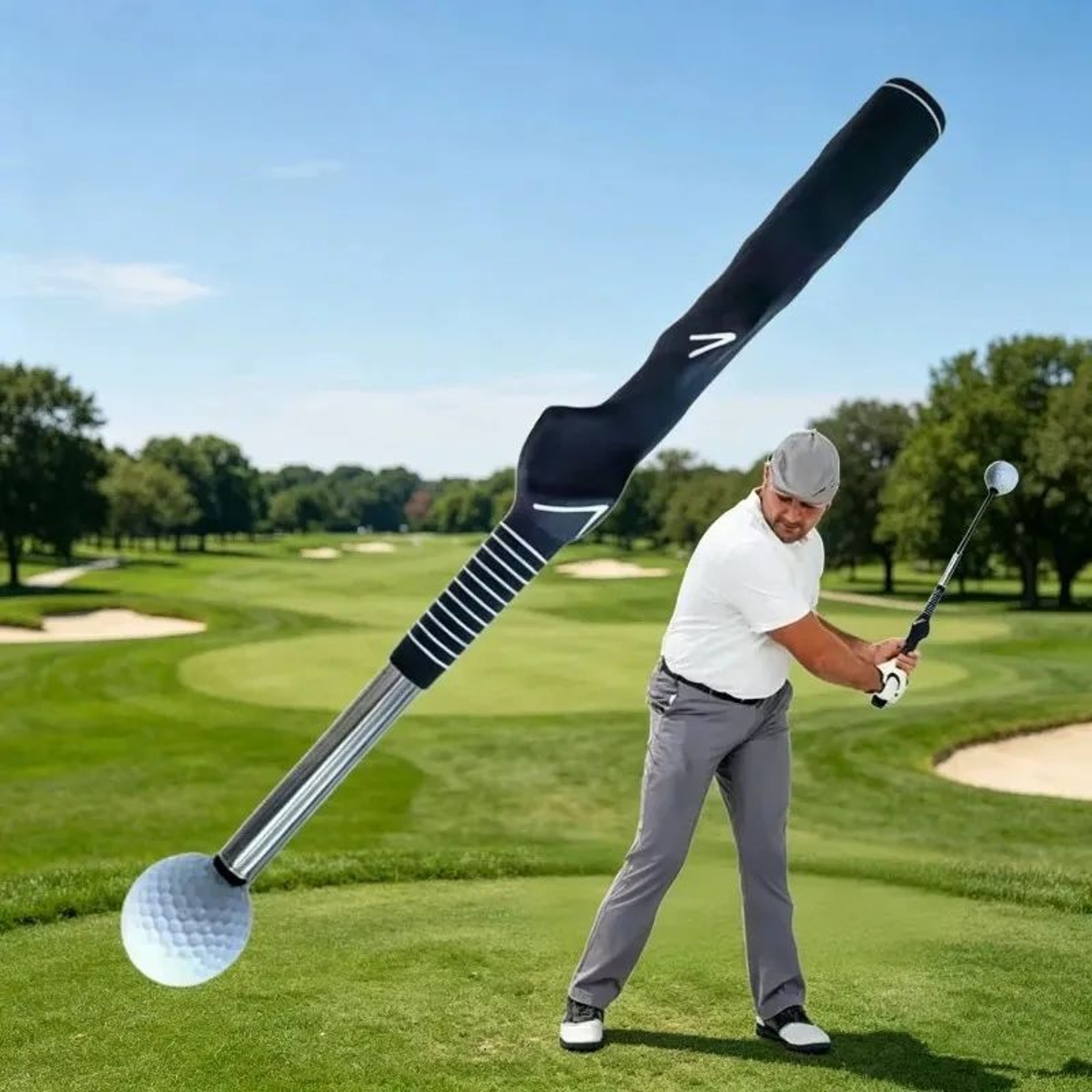 LeftHanded Golf Swing Trainer Telescopic Practice Stick For Posture Training 0