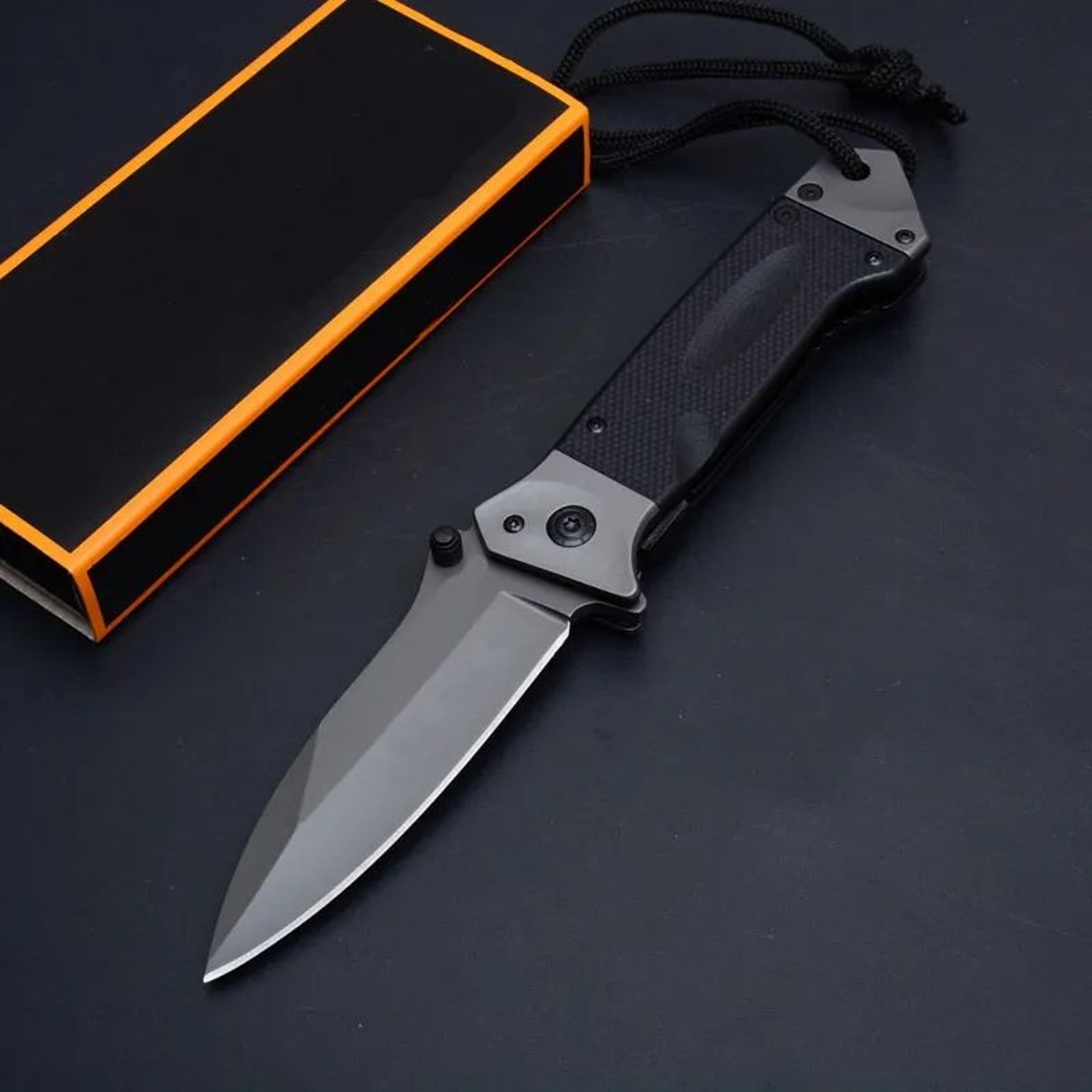 Tactical Flipper Folding Knife With Titanium Coated Blade And Handle 5