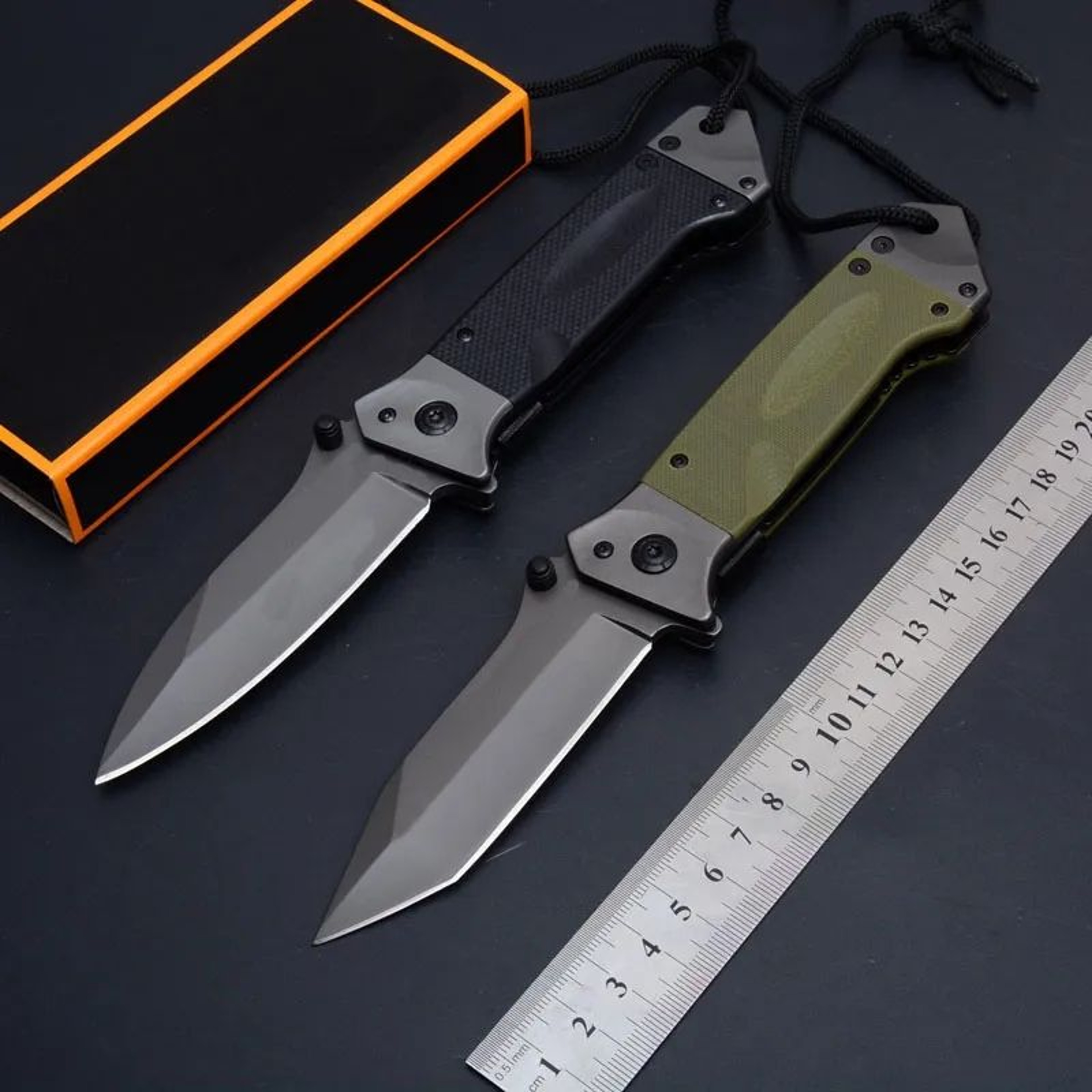 Tactical Flipper Folding Knife With Titanium Coated Blade And Handle 3
