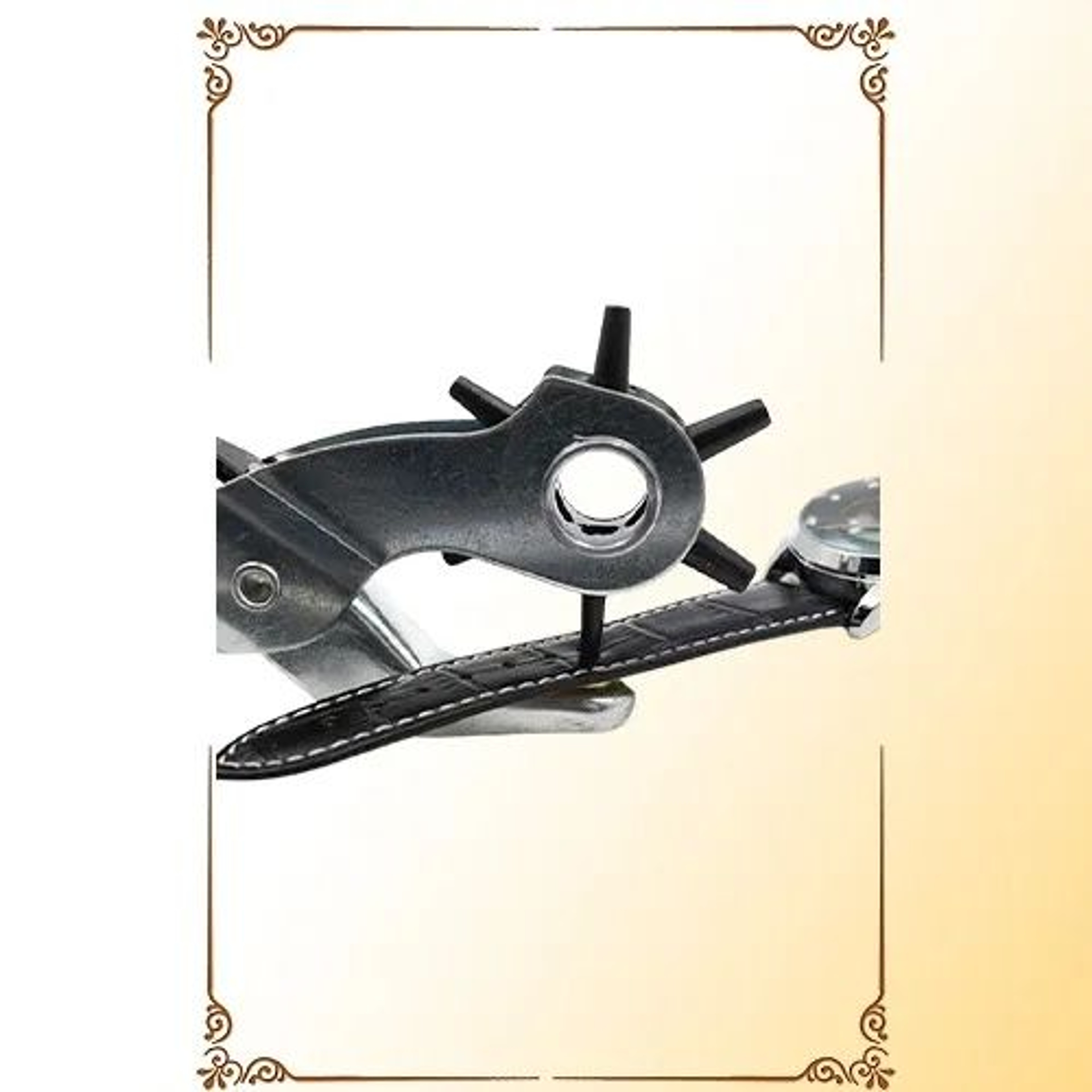 Leather Hole Punch Pliers With Rotating Head For Belts Straps And DIY Crafts 5