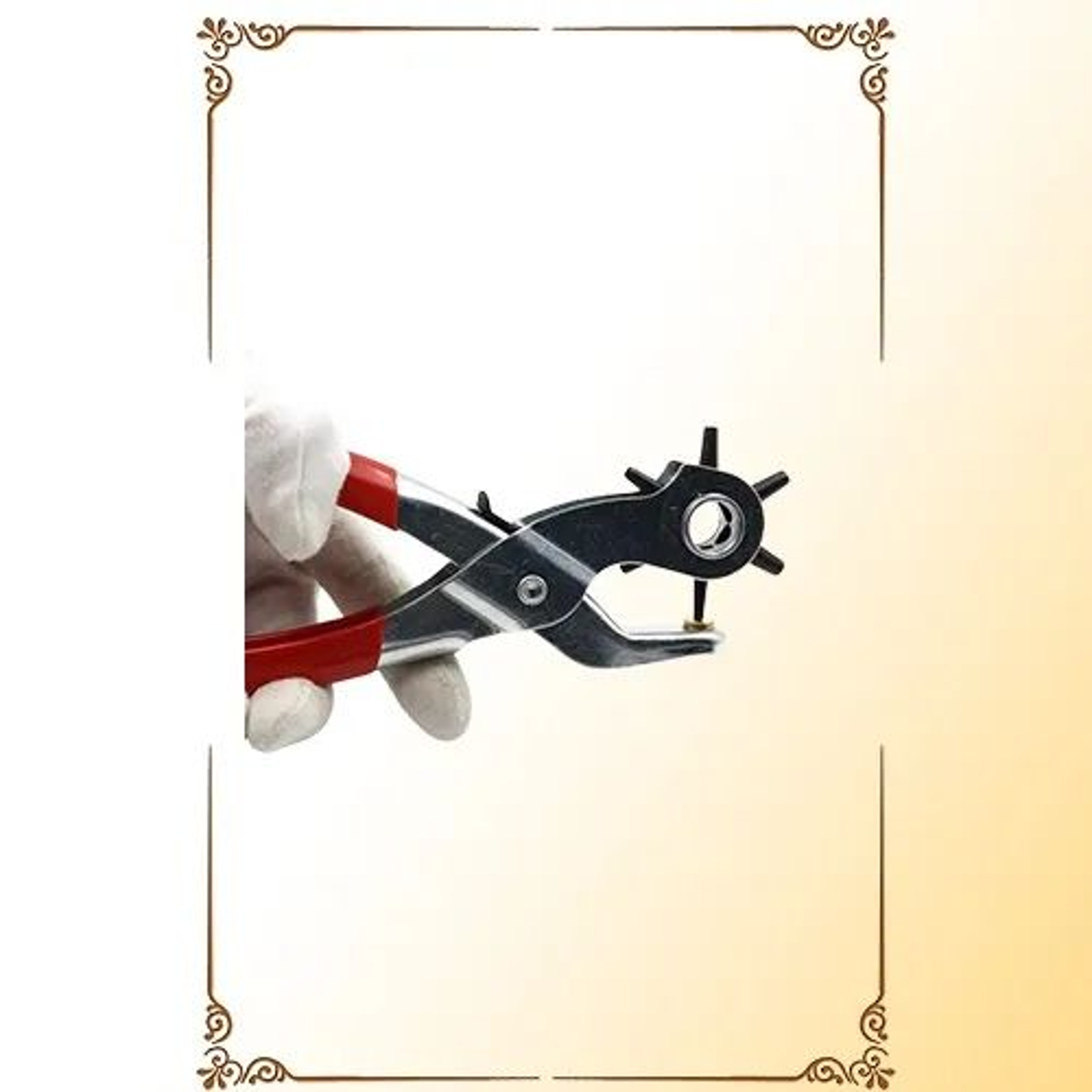 Leather Hole Punch Pliers With Rotating Head For Belts Straps And DIY Crafts 6