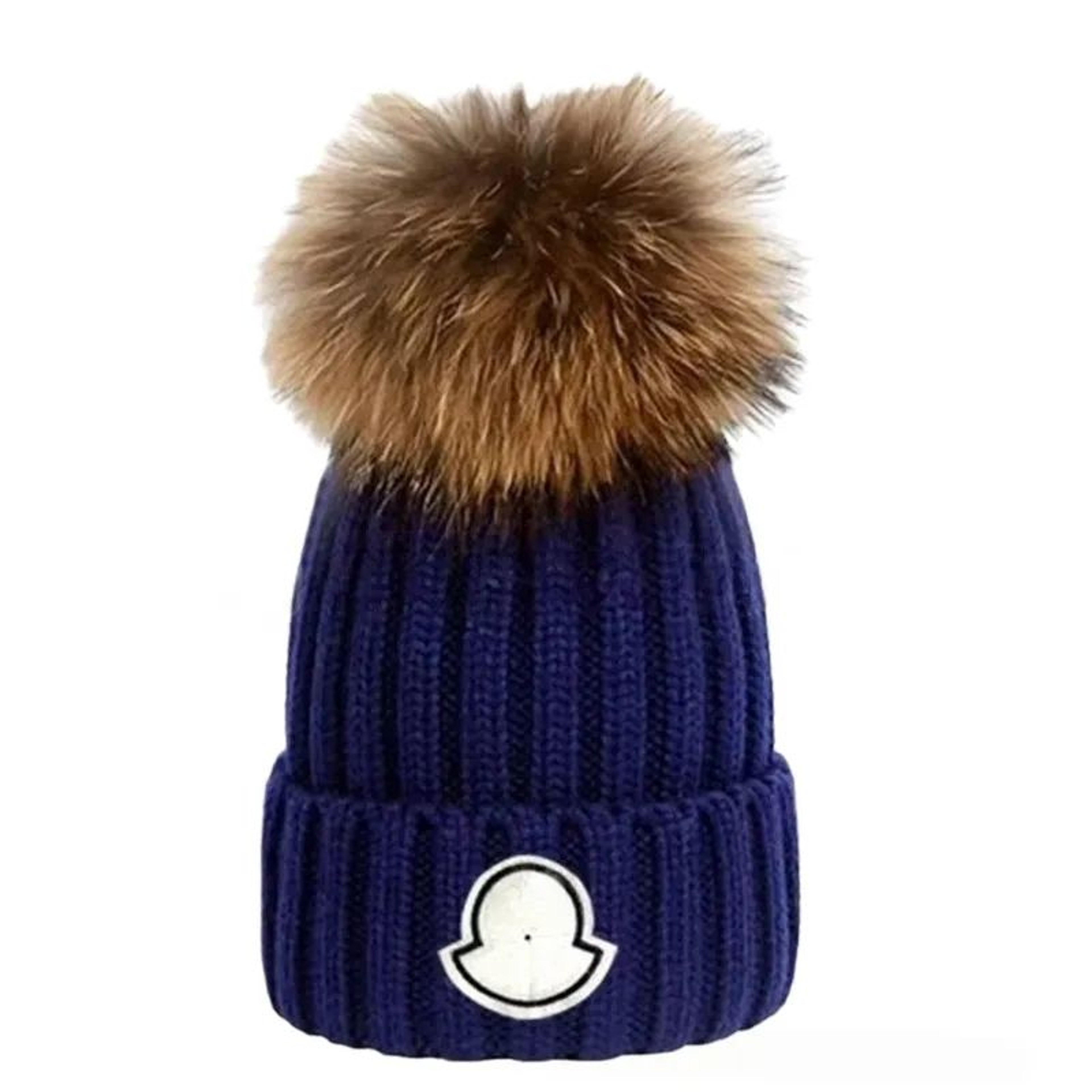 Unisex Ribbed Knit Beanie Hat With Faux Fur Pom Pom And Warm Cuffed Design 4
