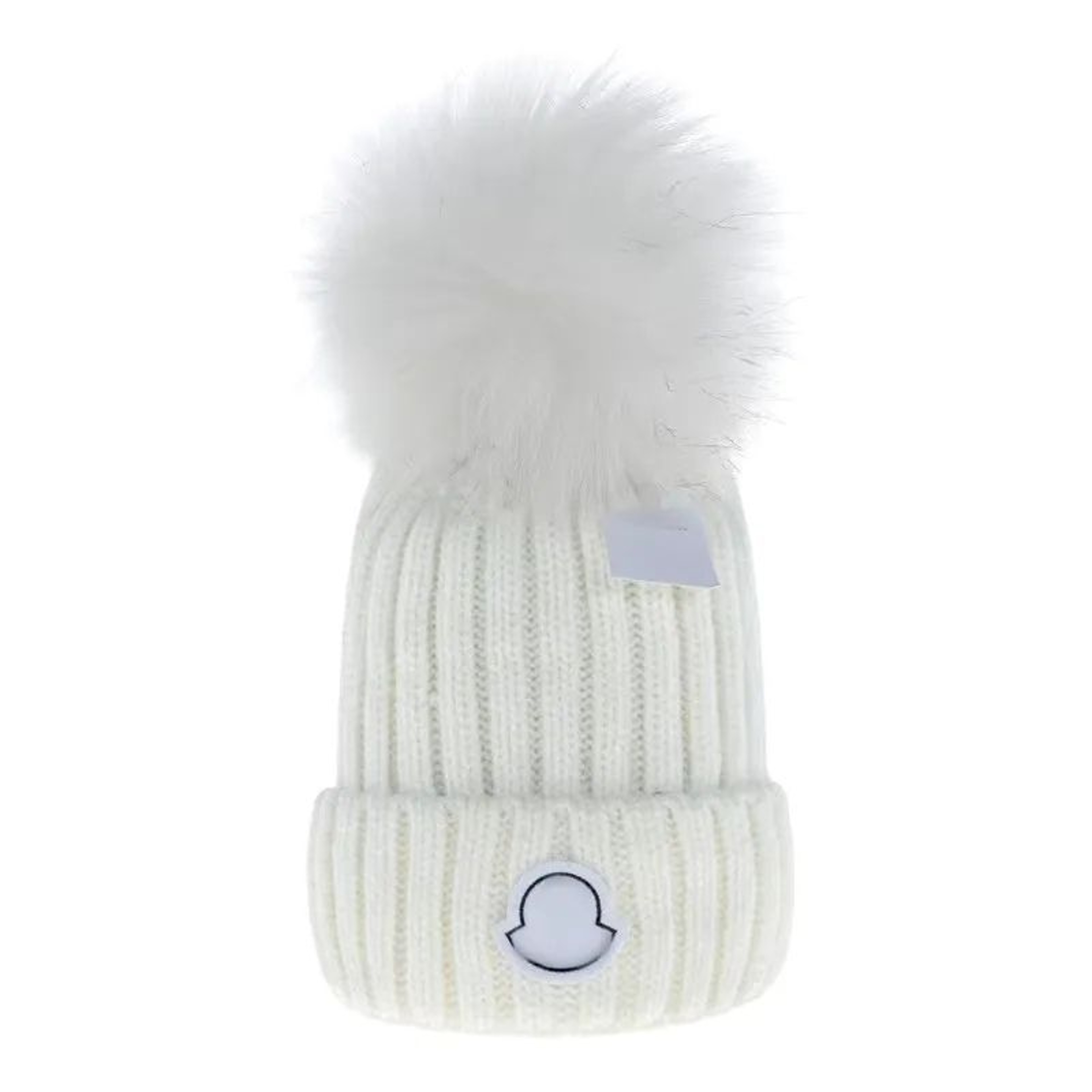 Unisex Ribbed Knit Beanie Hat With Faux Fur Pom Pom And Warm Cuffed Design 2