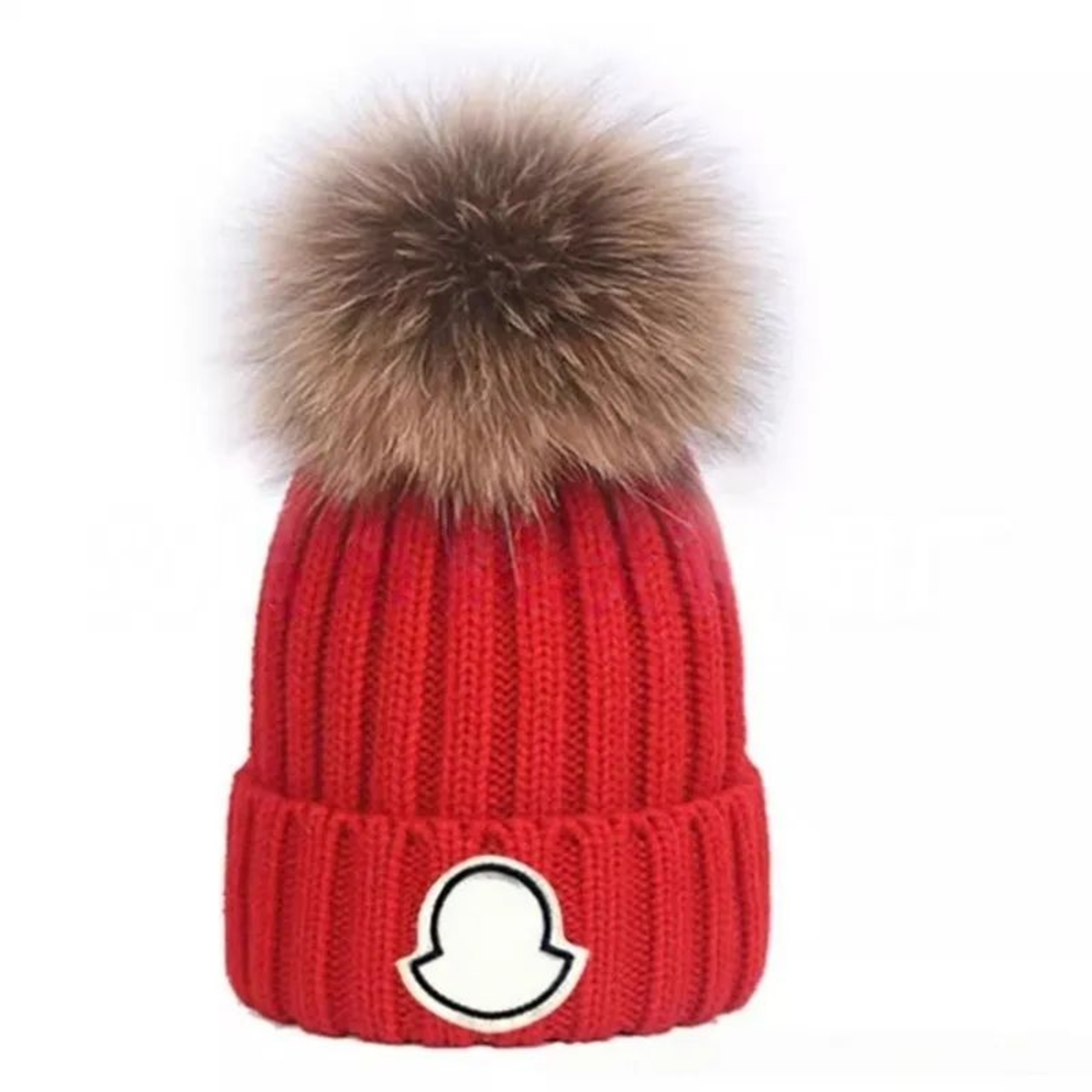 Unisex Ribbed Knit Beanie Hat With Faux Fur Pom Pom And Warm Cuffed Design 1