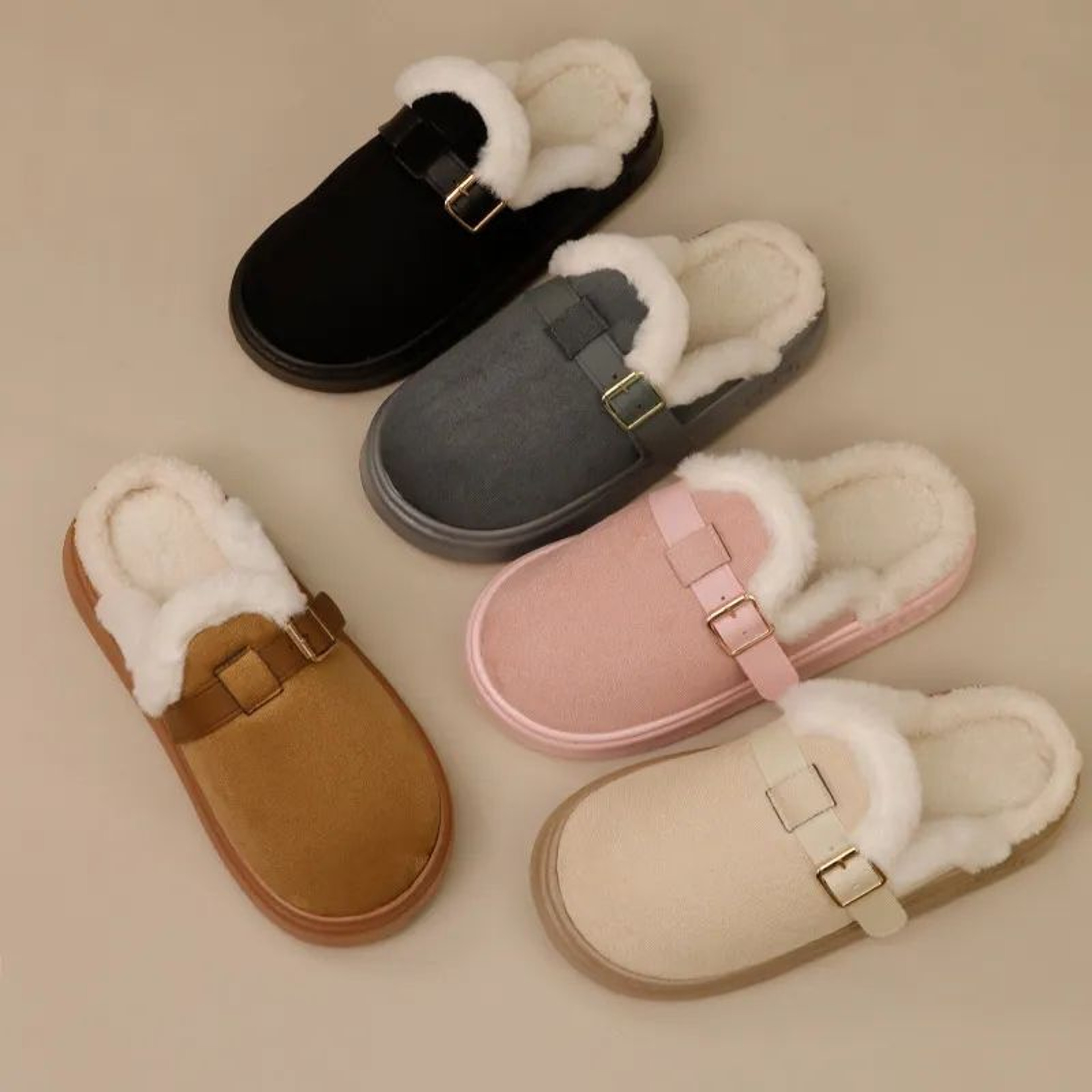 Womens Plush Winter Slippers With Thick Sole And Non Slip Design 0