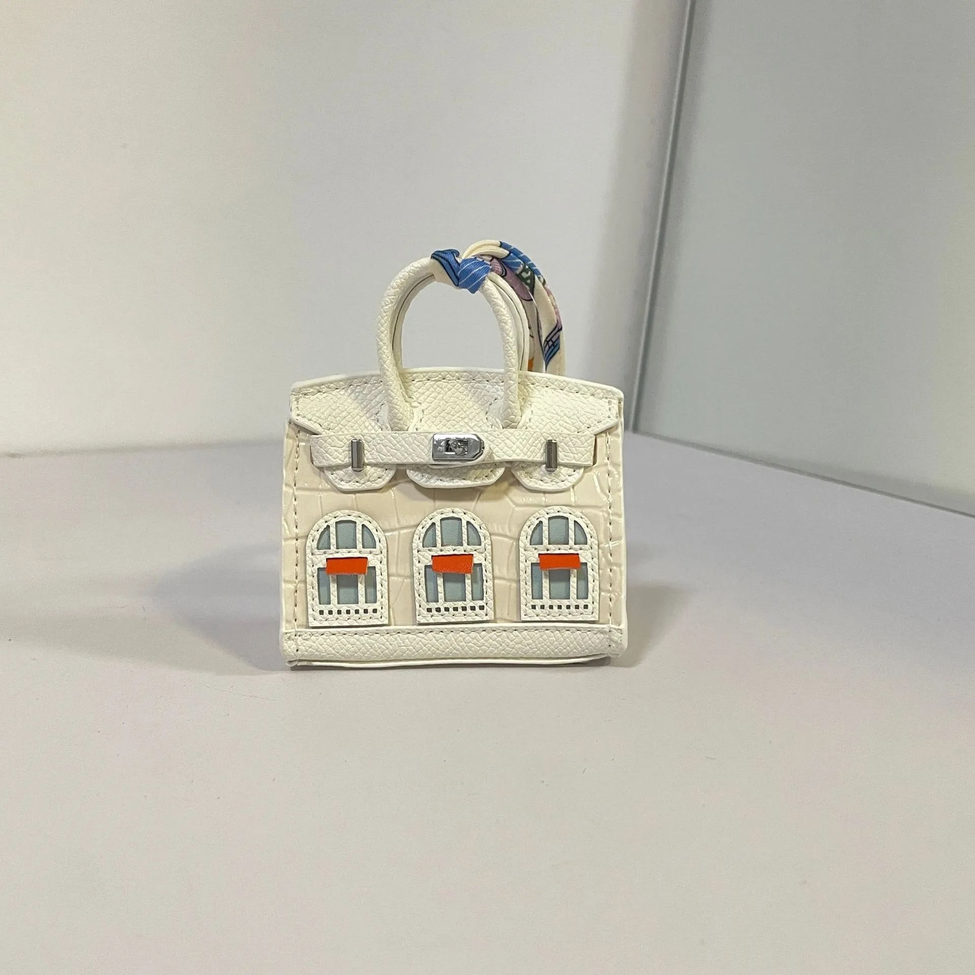 Mini House Keychain Pendant With Microfiber Pouch For Keys And Bags 4