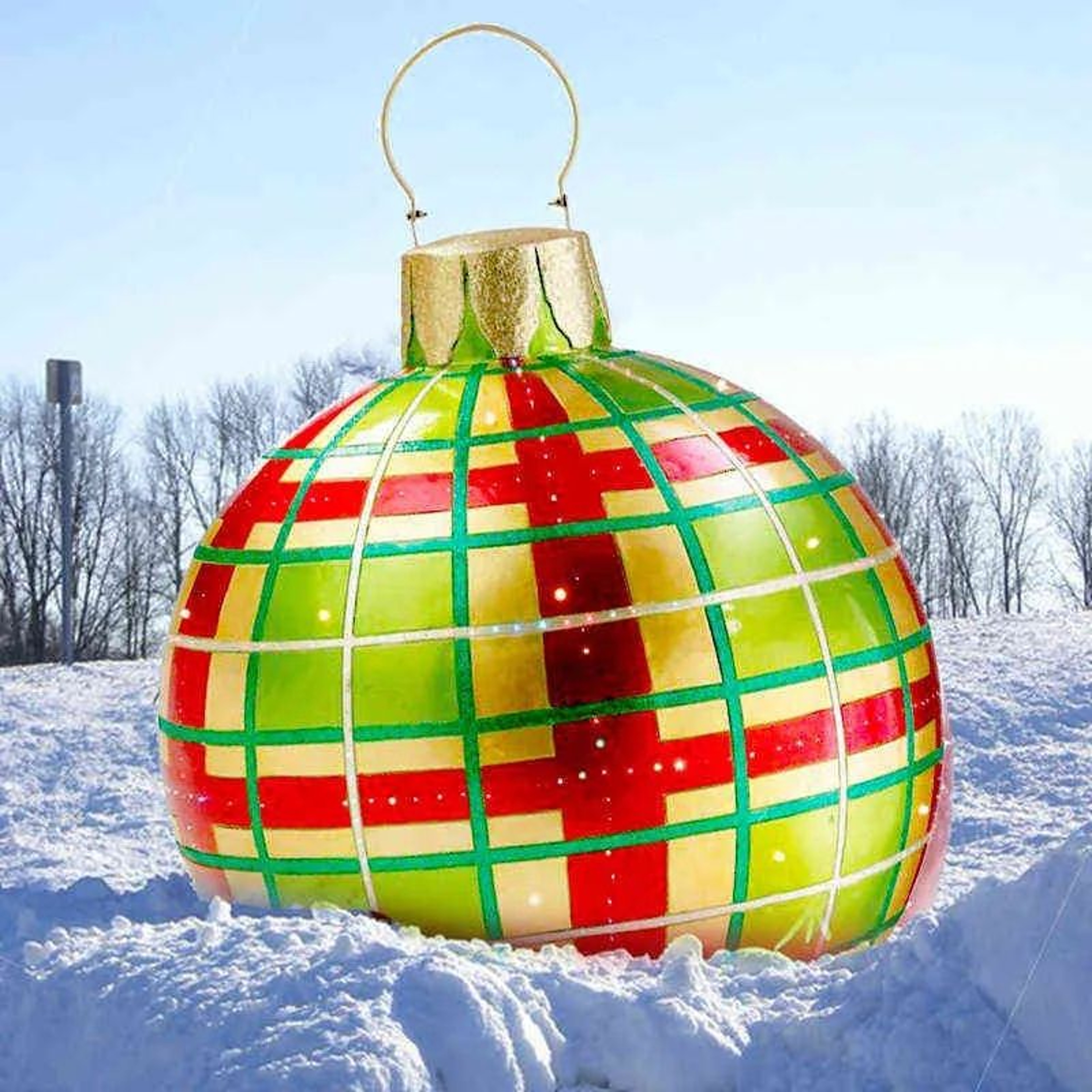 Inflatable Light Up Christmas Ball For Outdoor Holiday Decorations 4