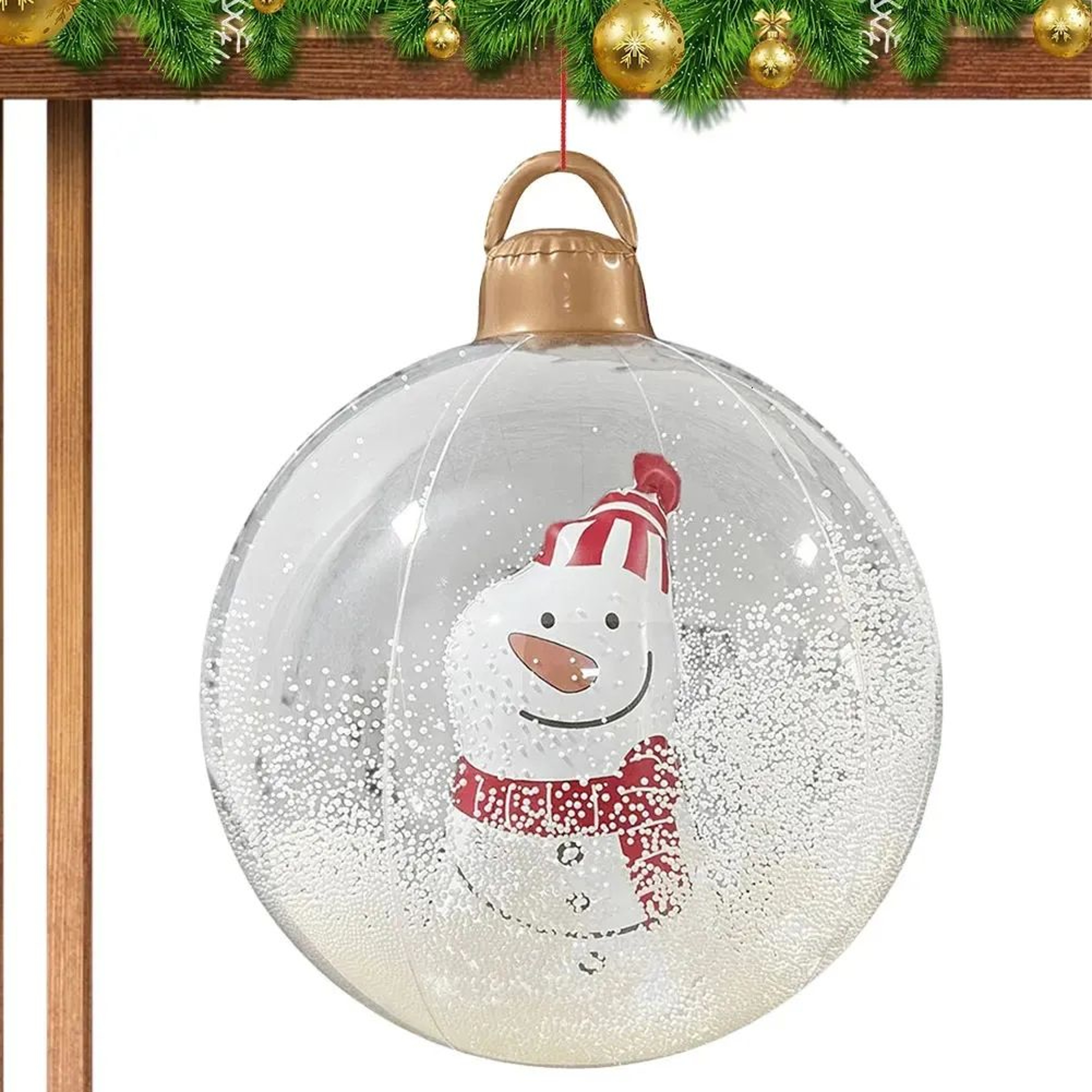 Giant Inflatable Christmas Ball With LED Lights For Indoor And Outdoor Decor 0