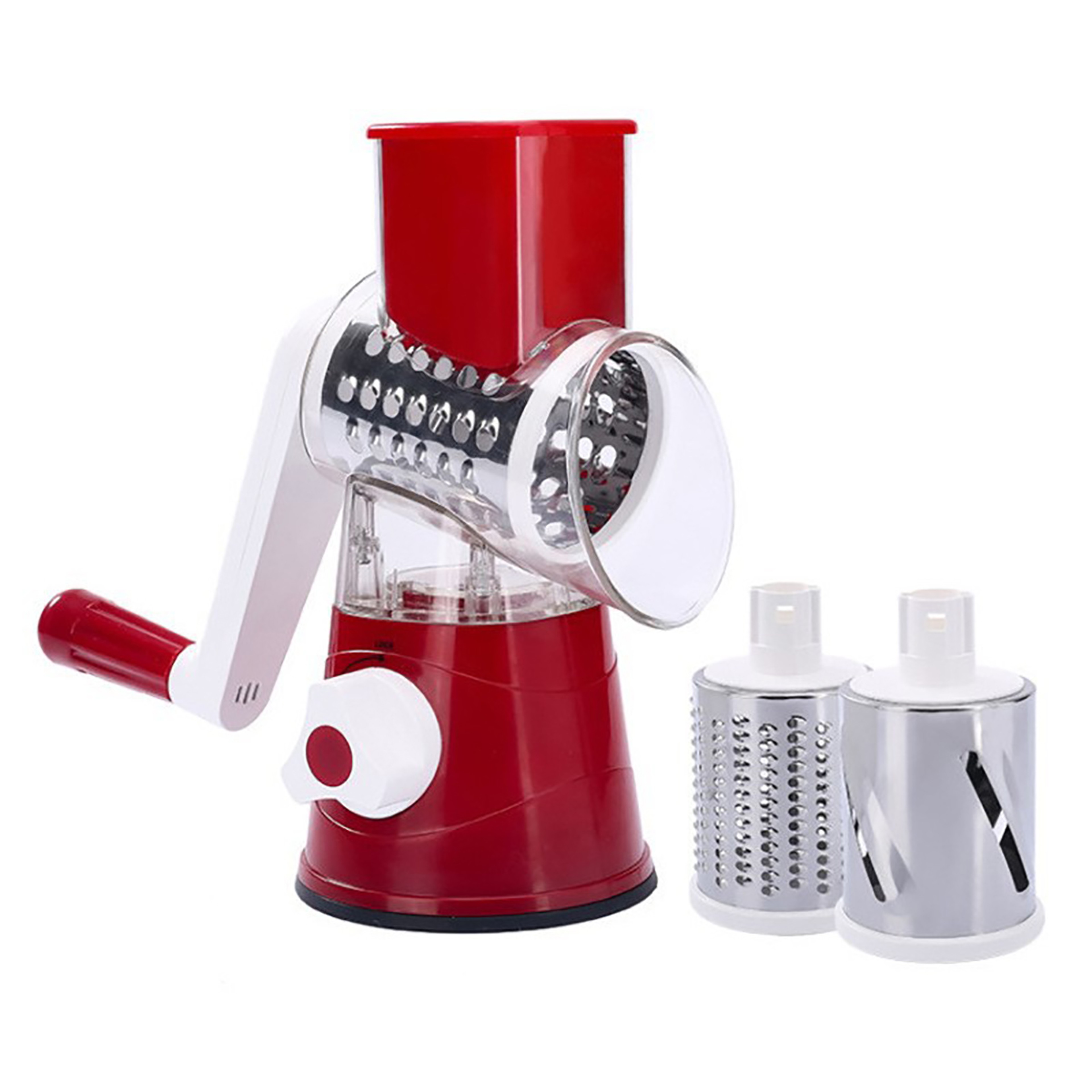 Manual Rotary Grater Vegetable Slicer Shredder With Drum Blades For Cheese And Veggies 7