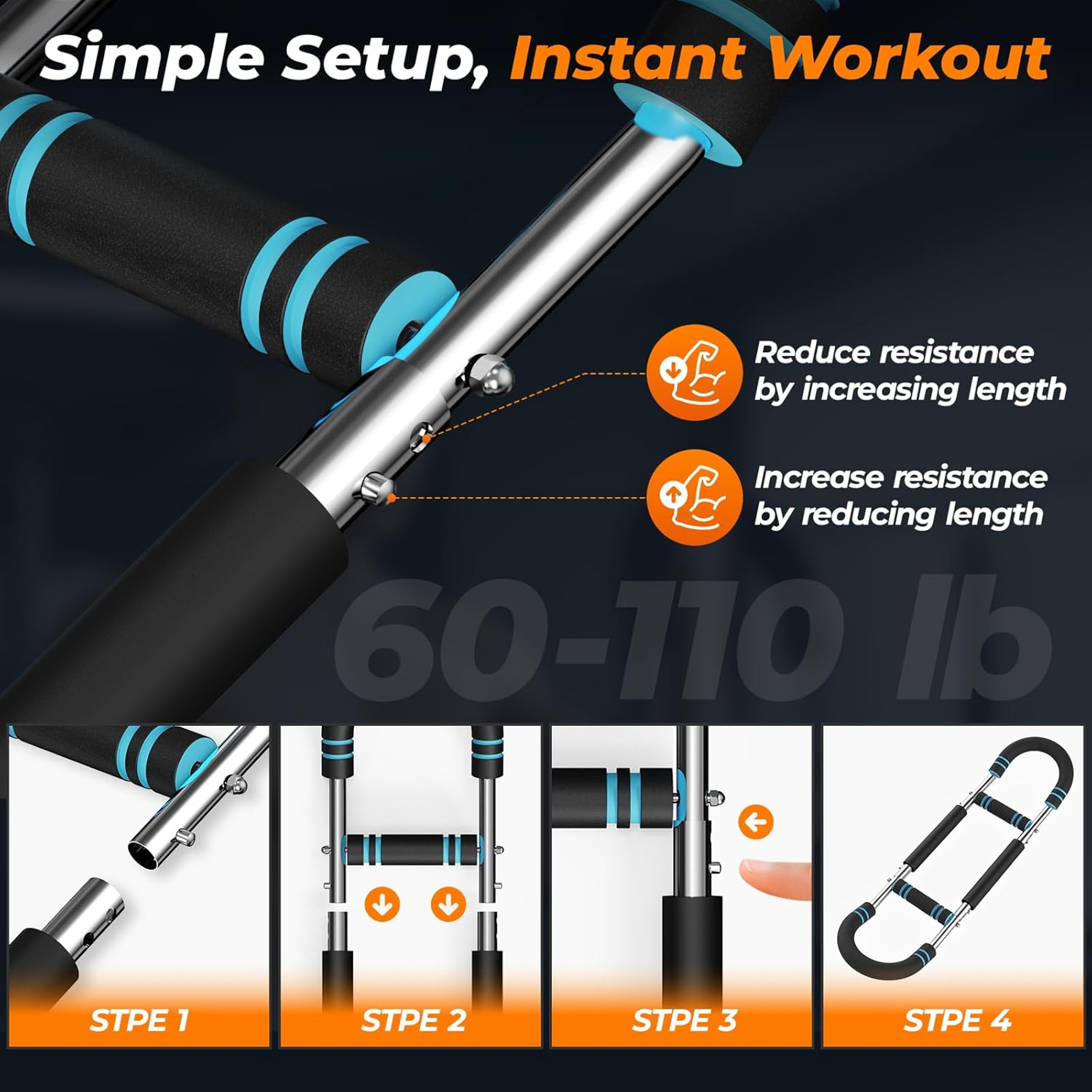 Power Twister Bar Arm Trainer With Non Slip Grip For Chest And Upper Body Workout 2