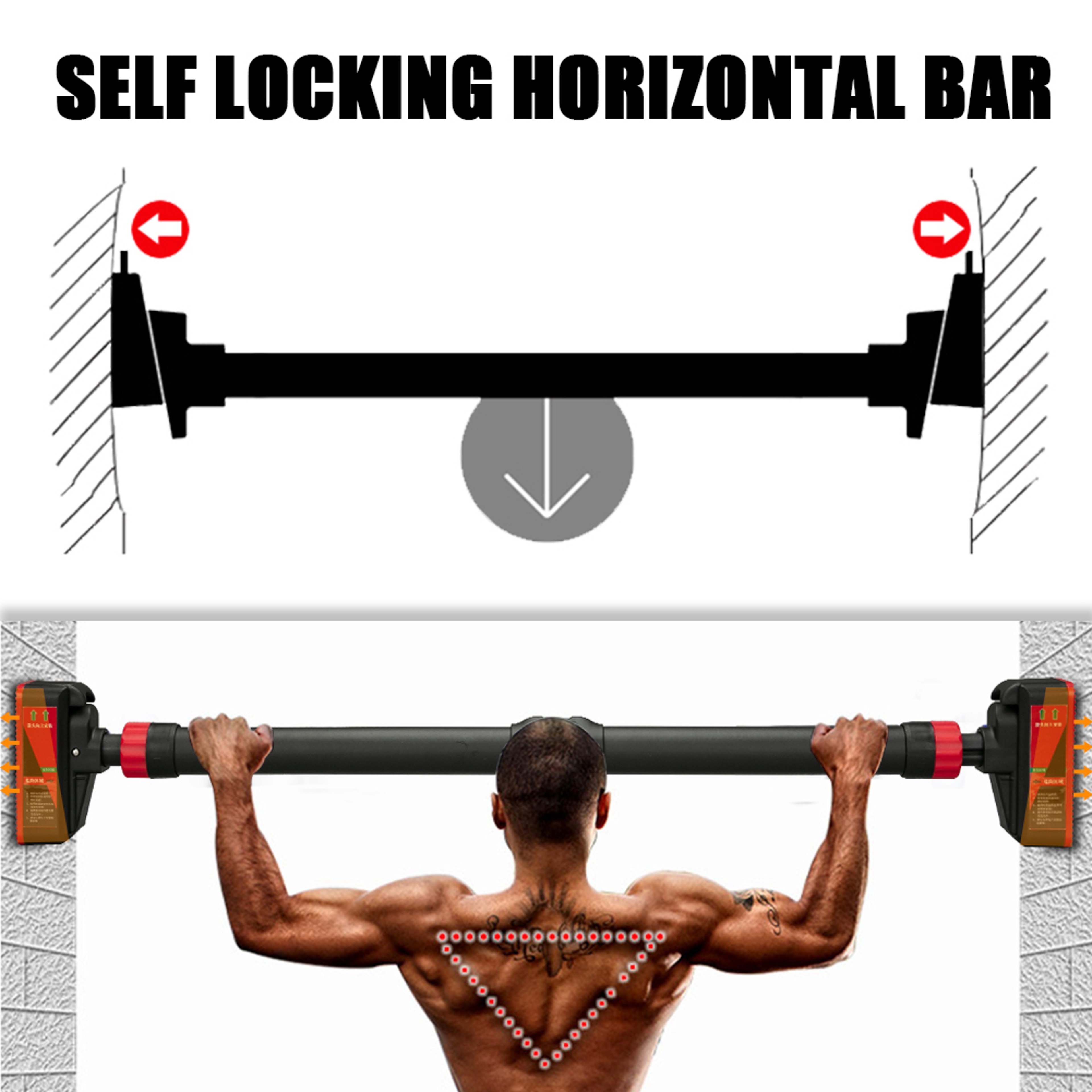 Adjustable Doorway Pull Up Bar with Level Gauge Home Gym Chin Up Bar – view 2