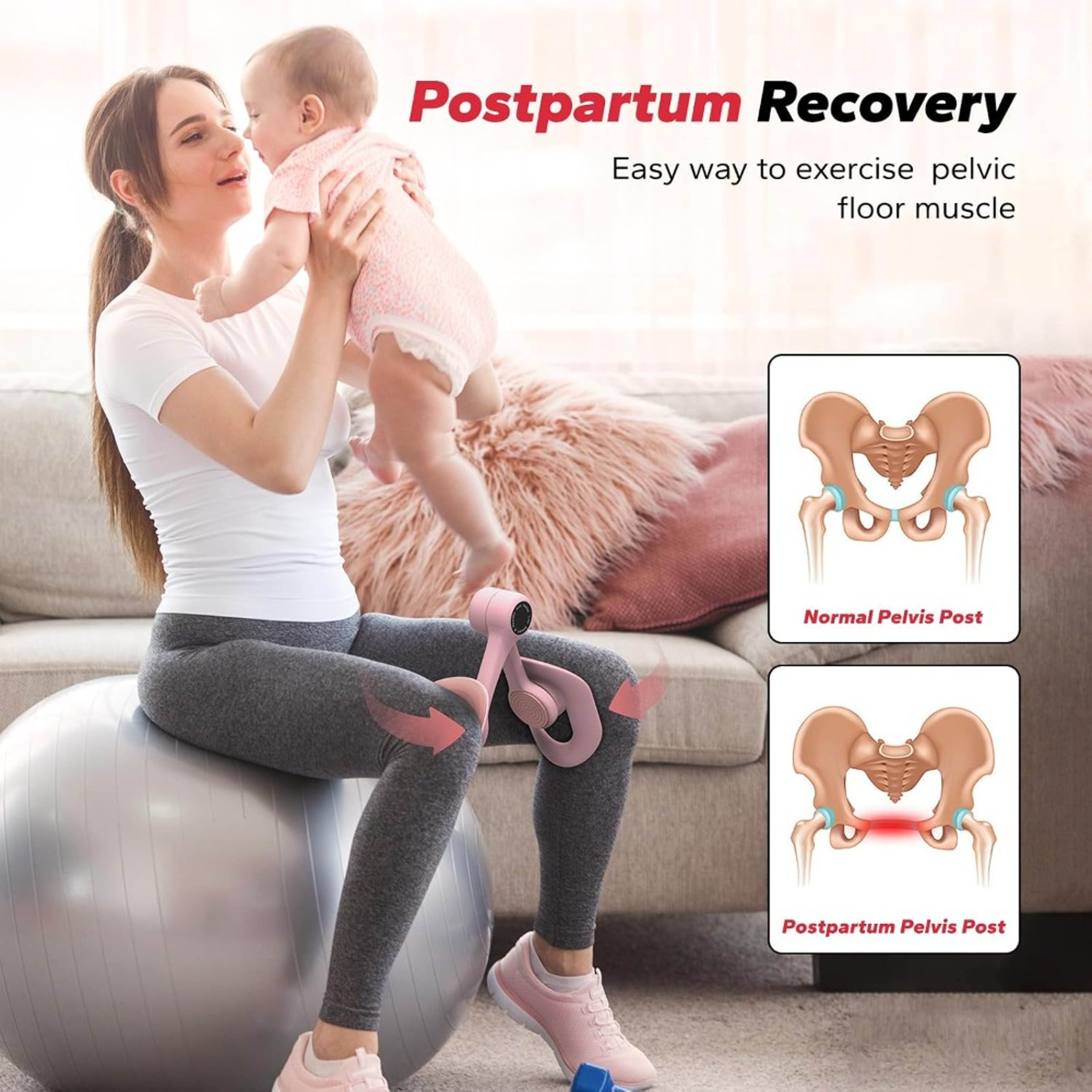 Thigh Trainer and Pelvic Floor Exerciser with Resistance Band for Legs Hips and Glutes – view 4