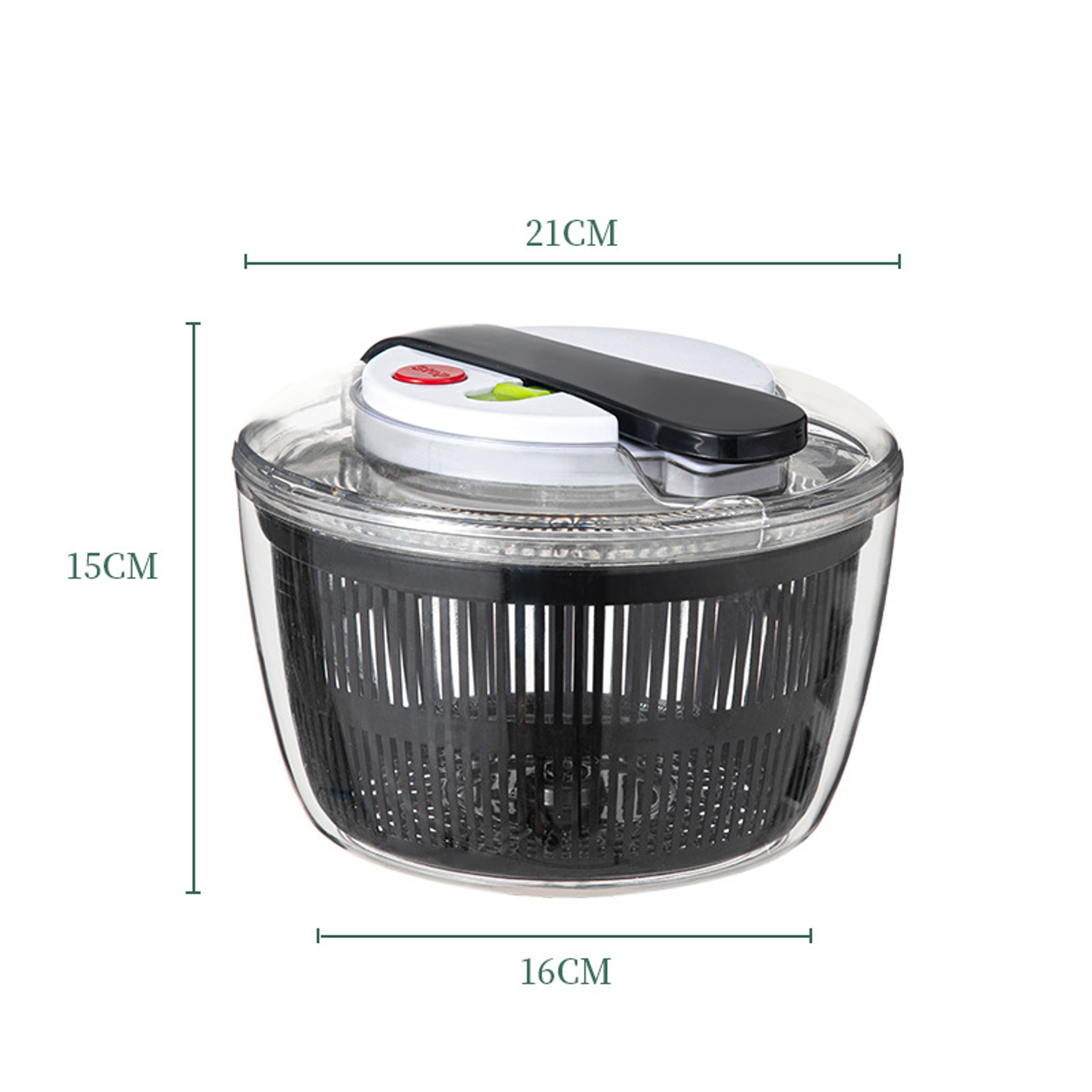 Salad Spinner with Lid One Hand Press Lettuce Washer and Vegetable Dryer – view 7