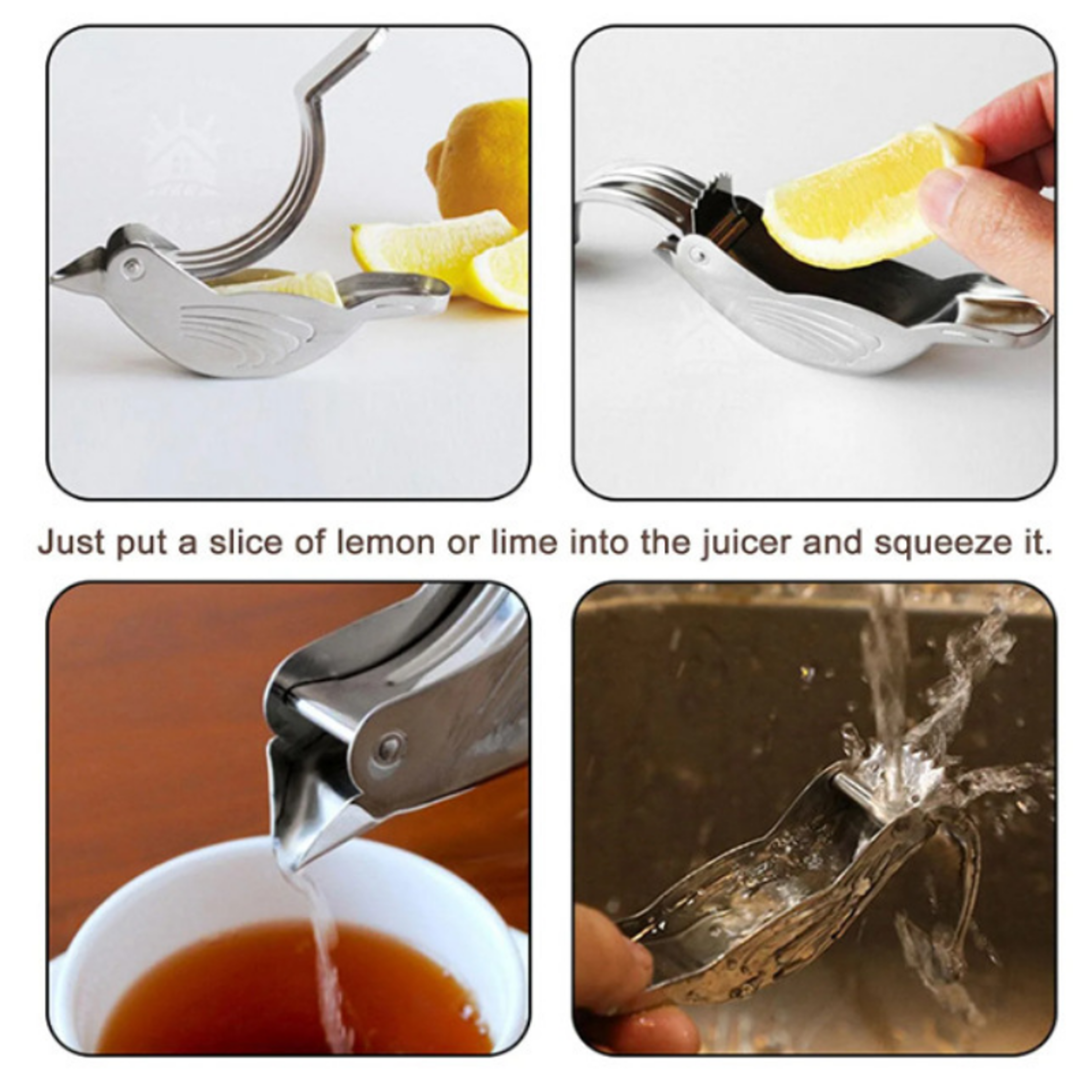 Bird Lemon Squeezer Stainless Steel Lemon Juicer For Tea Cocktails And Cooking 3