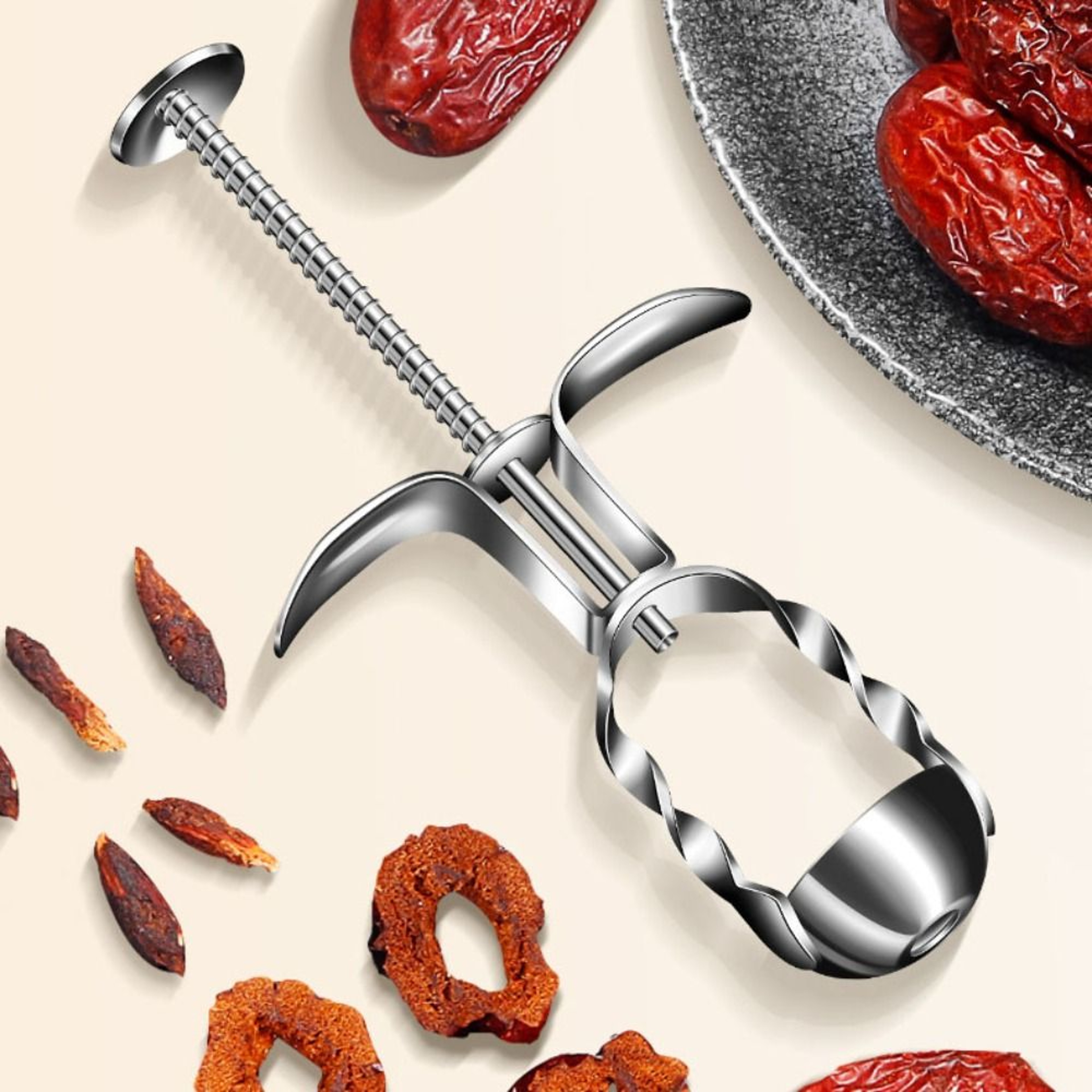 Stainless Steel Cherry Pitter Olive Pitter and Date Corer Fruit Pit Remover Tool – view 4