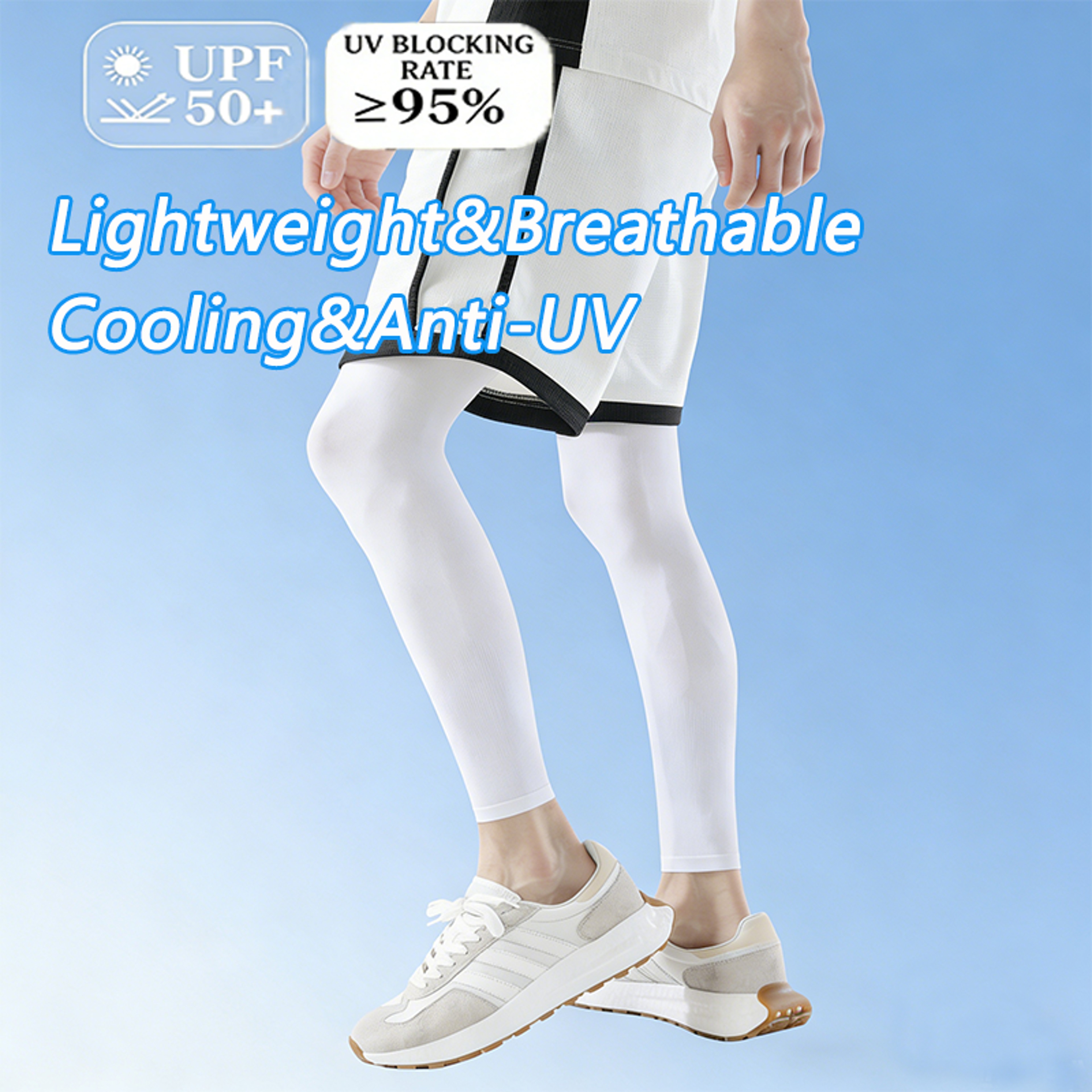 Ice Silk Cooling UV Protection Leg Sleeves For Running Sun Protection Breathable Quick Dry Sports 1
