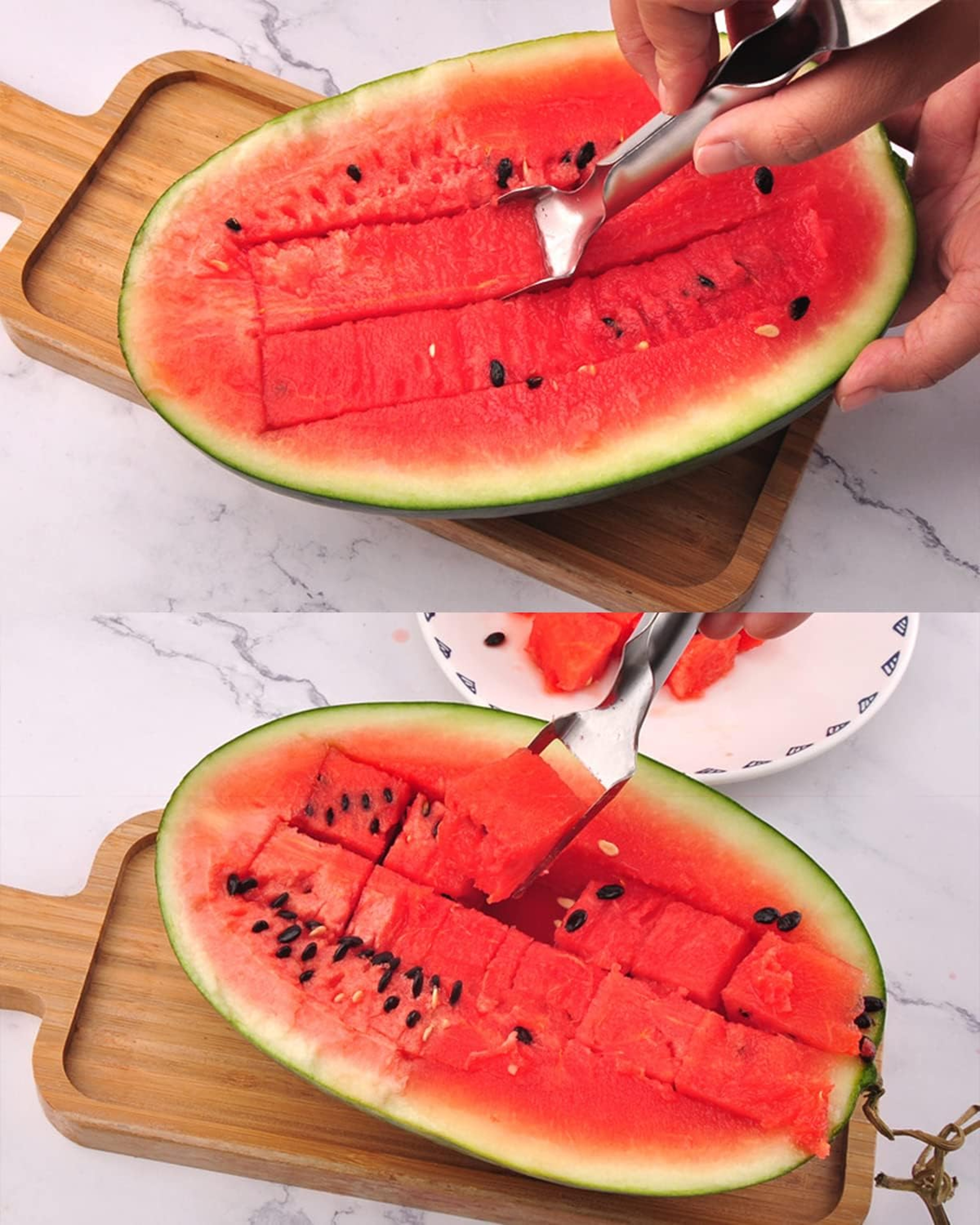 Stainless Steel Watermelon Cutter Fork Slicer for Easy Summer Fruit Serving – view 4