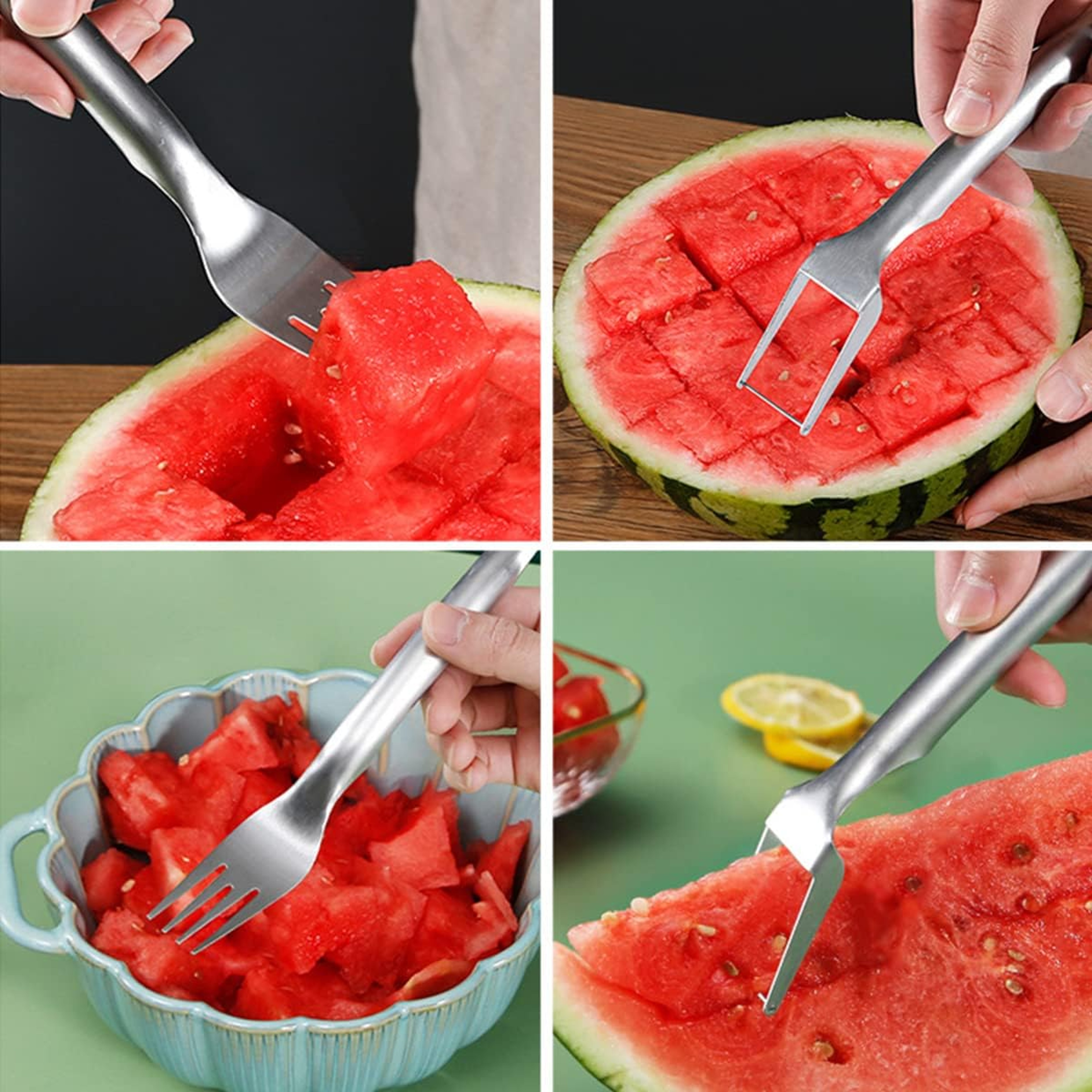 Stainless Steel Watermelon Cutter Fork Slicer for Easy Summer Fruit Serving – view 6