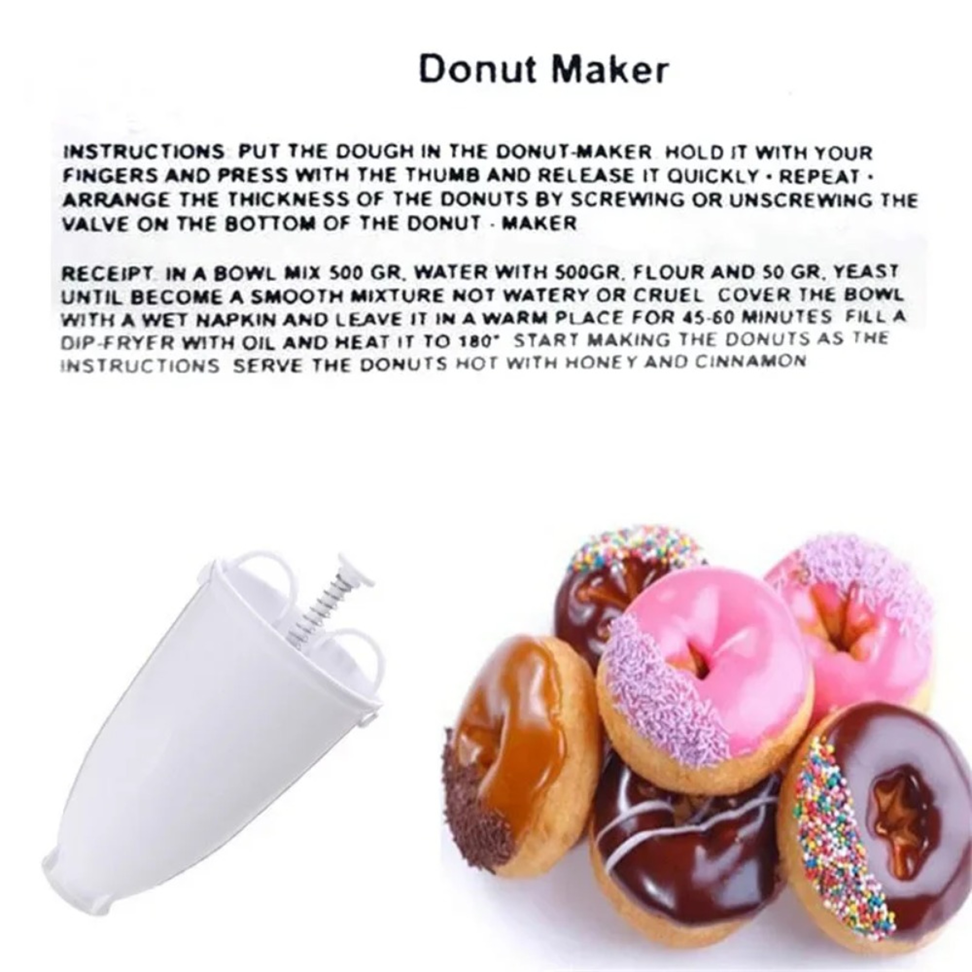 Easy Squeeze Donut Maker Plunger Dispenser For Homemade Donuts 3