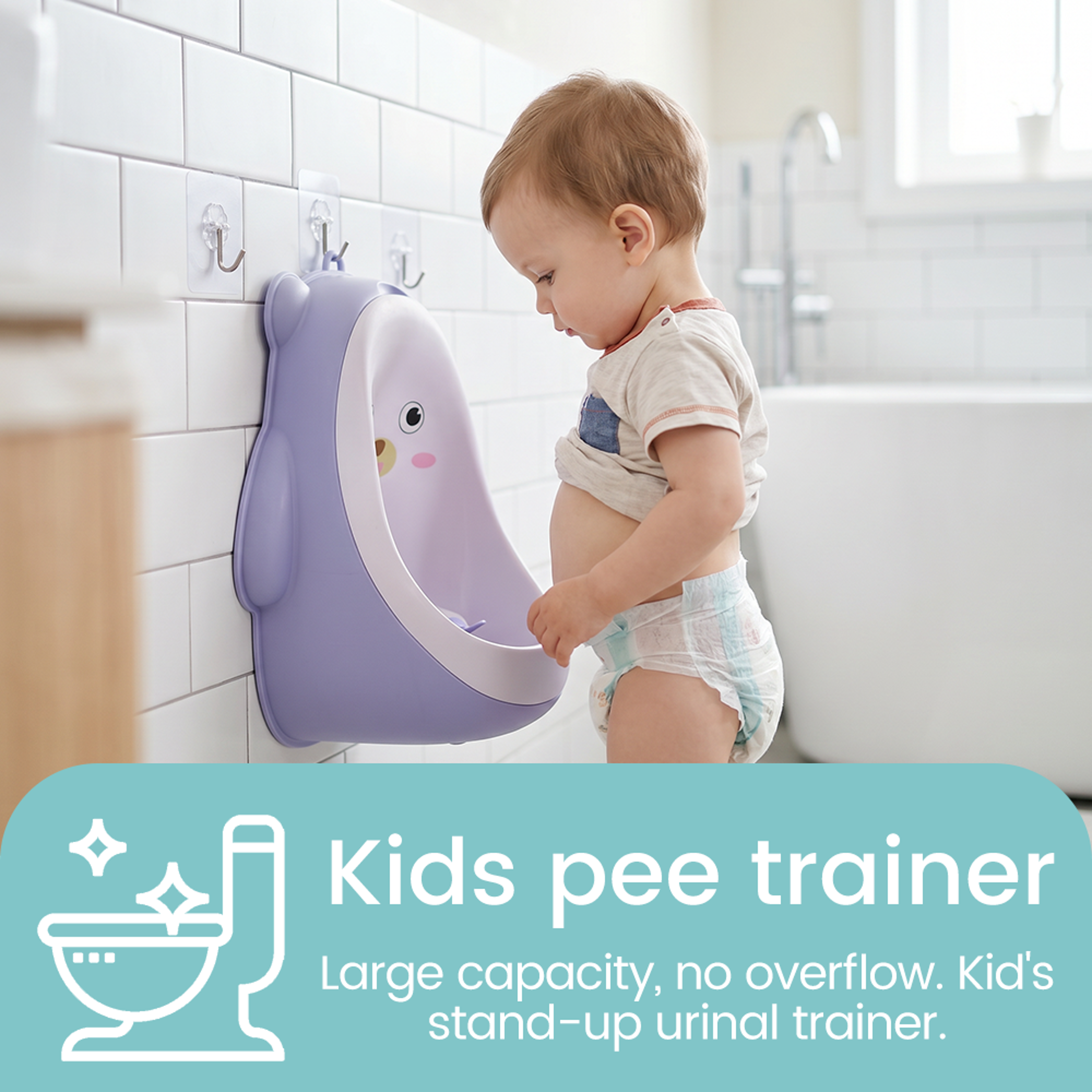 Cute Bear Kids Urinal Potty Training Toilet For Boys With Aiming Spinner 1